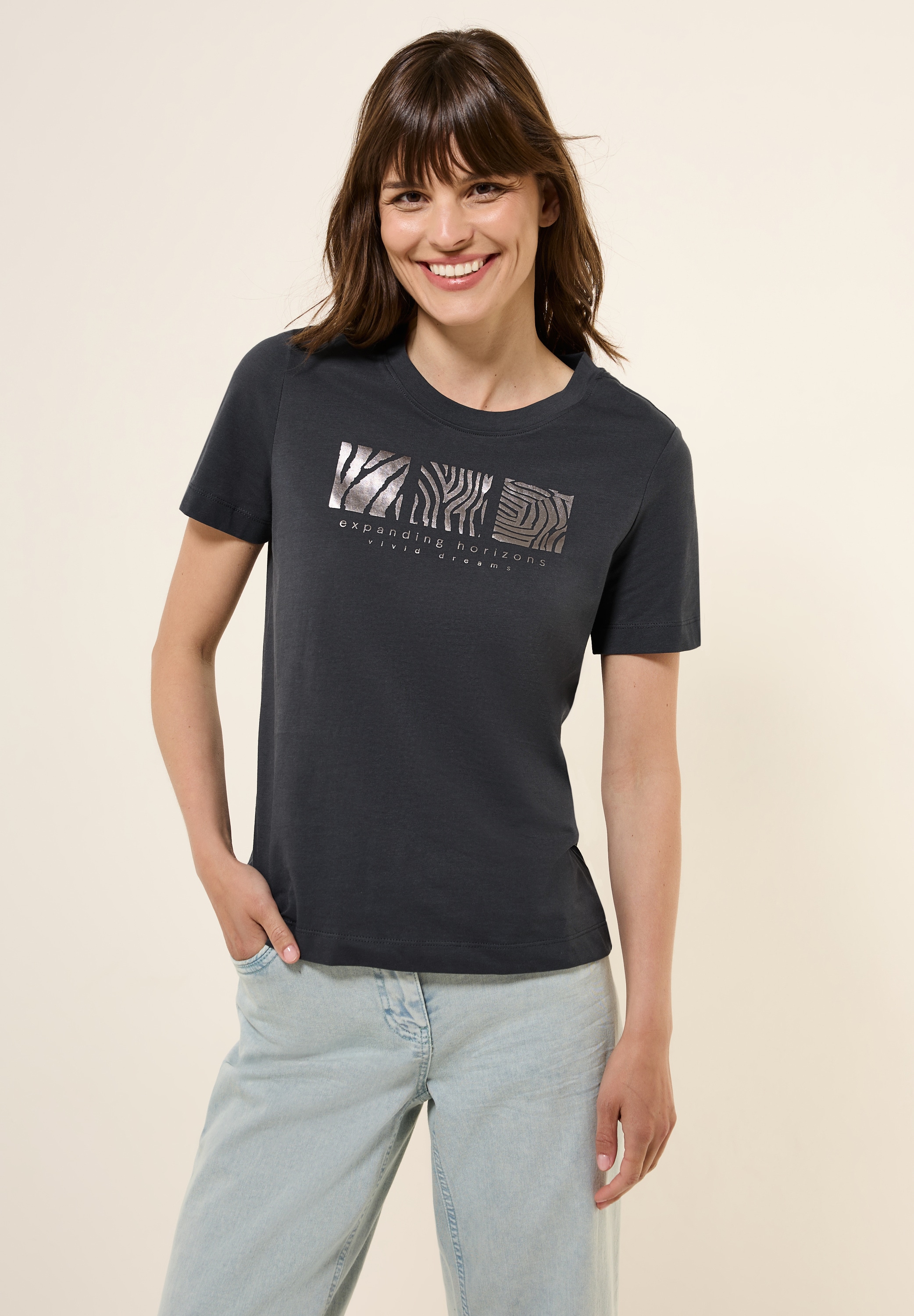 Cecil T-Shirt, aus reiner Baumwolle günstig online kaufen