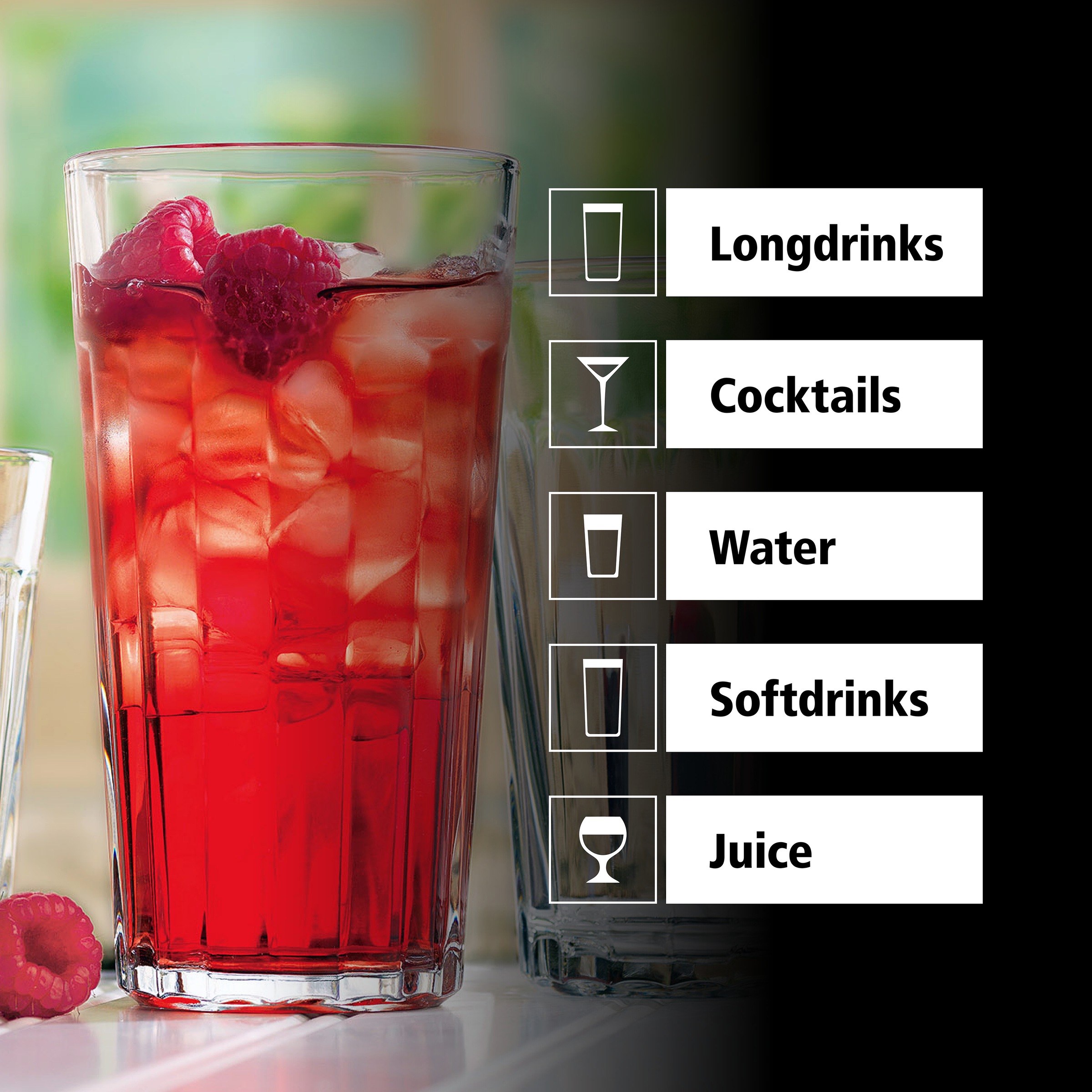 LIBBEY Gläser-Set »Cooler Glas -PANELED TUMBLERS- 355 ml, Ø: 8 cm, H: 13,5 cm, 12er Set«, (Set, 12 tlg.), hochwertig verarbeitet, im modernen Design