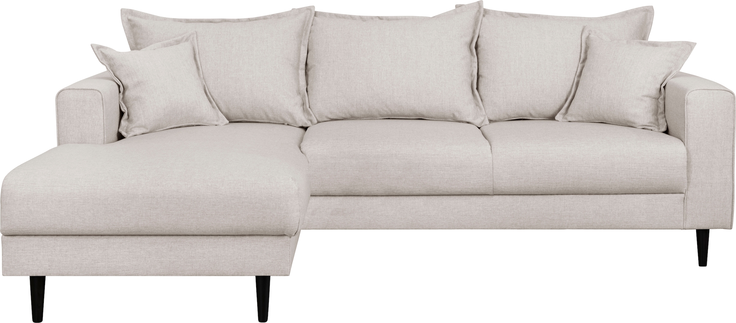 Home affaire Ecksofa »VEYRAS L-Form«, hoher Sitzkomfort, incl. 2 Zierkissen mit Keder, B/T/H: 230/150/76 cm