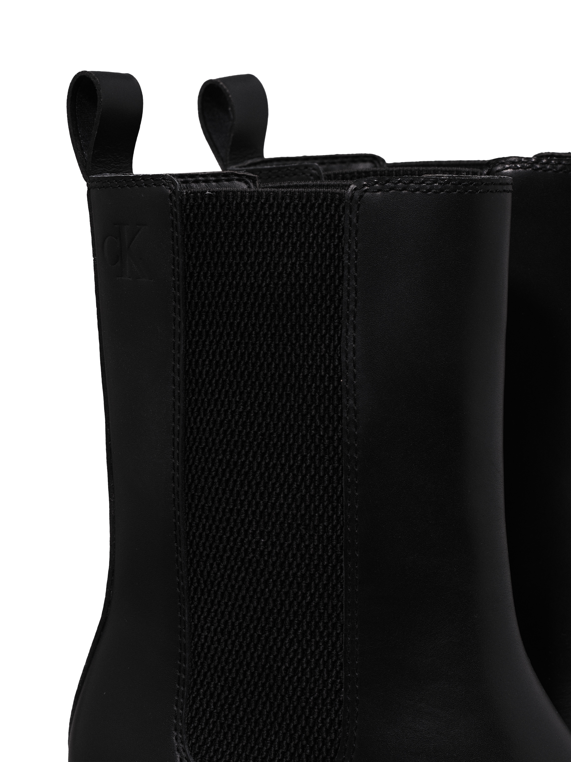 Calvin Klein Jeans Chelseaboots »CHUNKY HEELED CHELSEA LTH«, Stiefelette, Schlupfboots, Blockabsatz, mit Anziehlasche