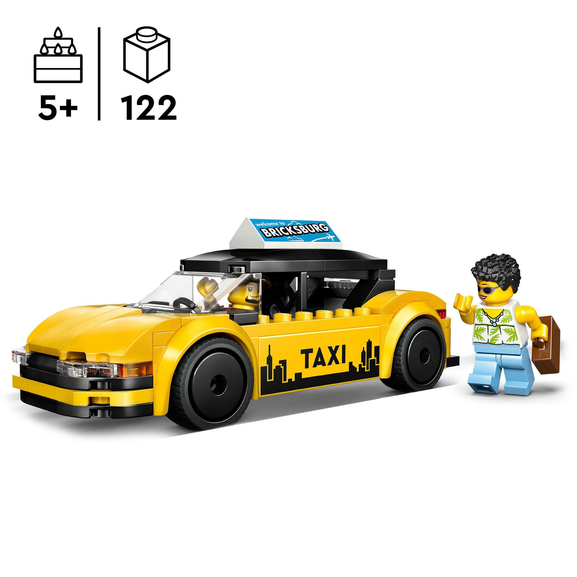 LEGO® Konstruktionsspielsteine »Gelbes Taxi (60487), LEGO City« Made in Europe