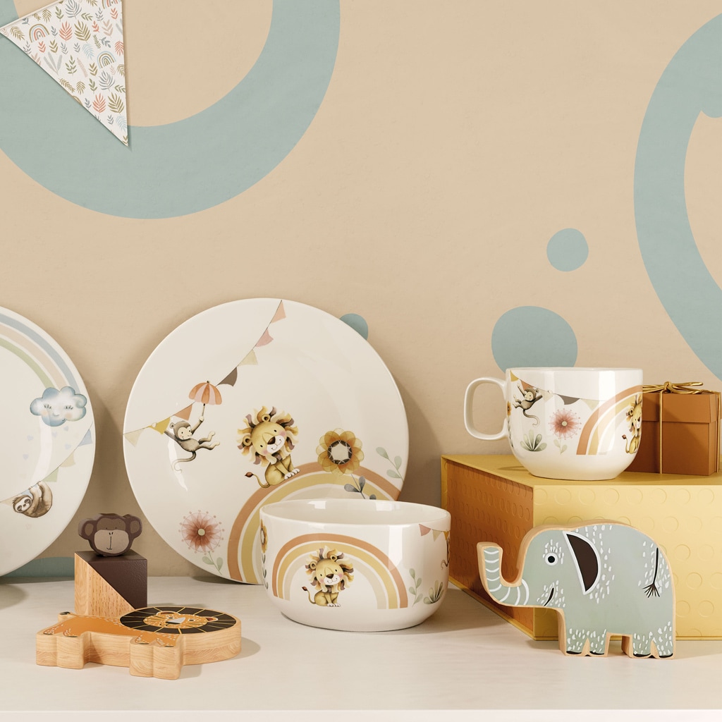 Villeroy & Boch Kindergeschirr-Set »Kindergeschirr Set Roar like a Lion 3er Set bunt«