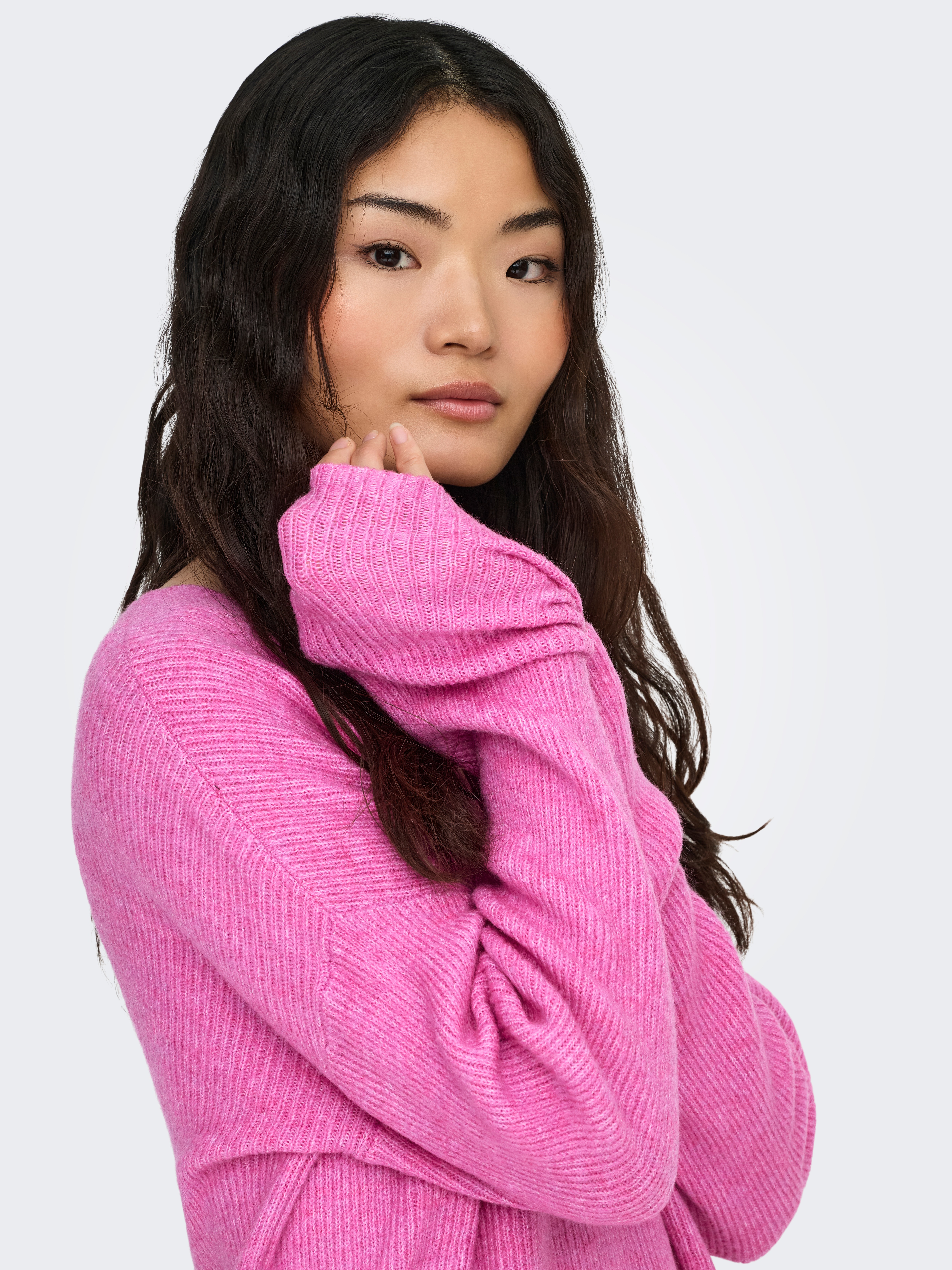 Thumbnail - ONLY "ONLCAMILLA V-NECK L/S PULLOVER KNT NOOS" Materialmix, regular fit