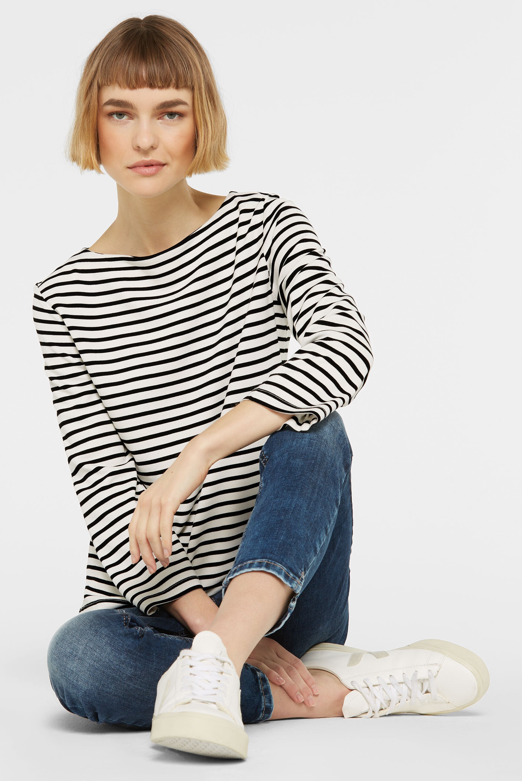 SENSES.THE LABEL 3/4-Arm-Shirt, mit verkürzten Ärmeln