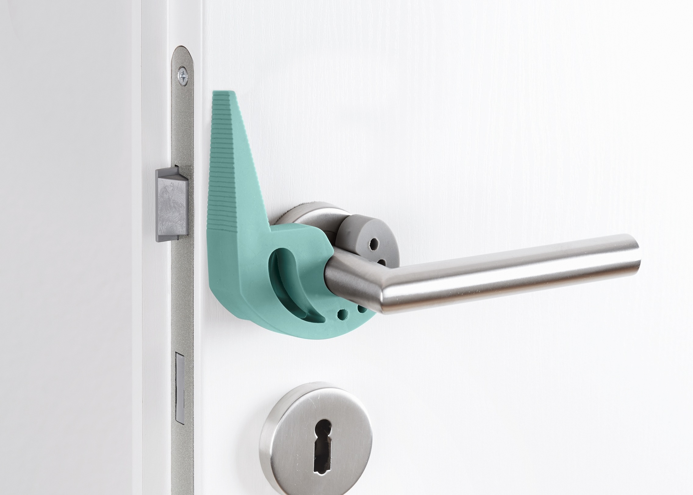 WENKO Fensterstopper »Modell Multi-STOP® Mint«, (Set, 4 St.), Klemmschutz, Türstopper aus Kunststoff