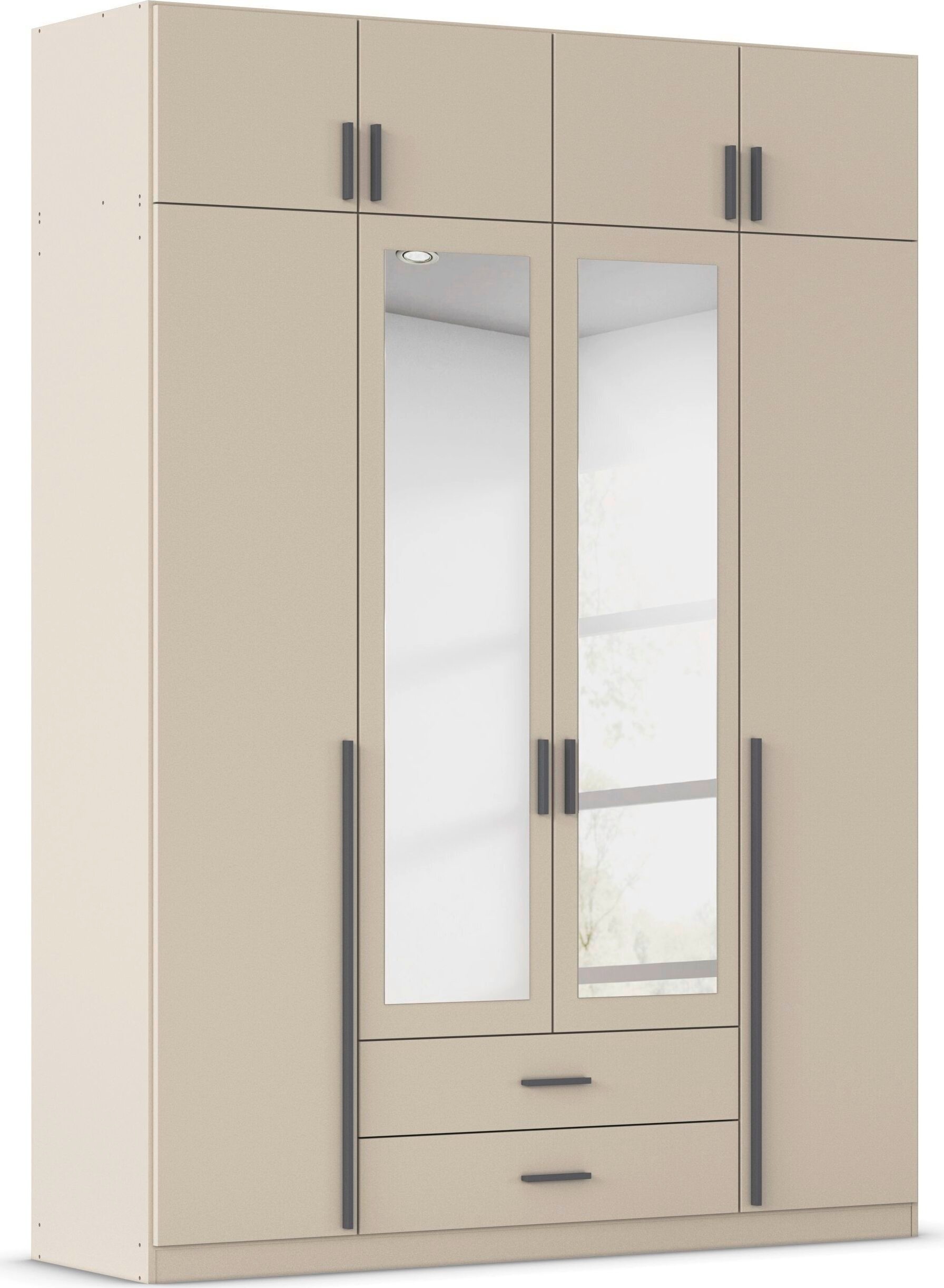 rauch Kleiderschrank "Schrank Garderobe Wäscheschrank GAMMA in 4 Breiten 91-226 cm" 3 verschiedene Ausstattungen BASIC/CLASSIC/PREMIUM (inkl. SOFT-CLOSE), mit Schubladen und Schrankaufsatz sowie Spiegel MADE IN GERMANY