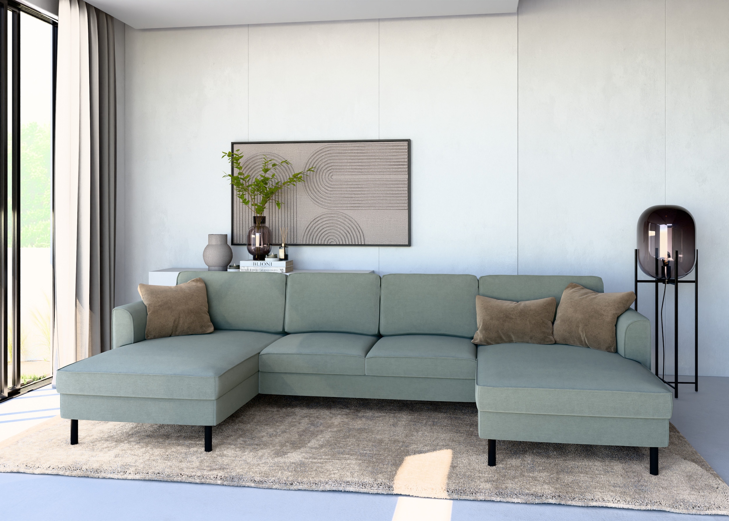 Home affaire Wohnlandschaft "Booster II, whlw. mit Schlaffunktion & Bettkas günstig online kaufen