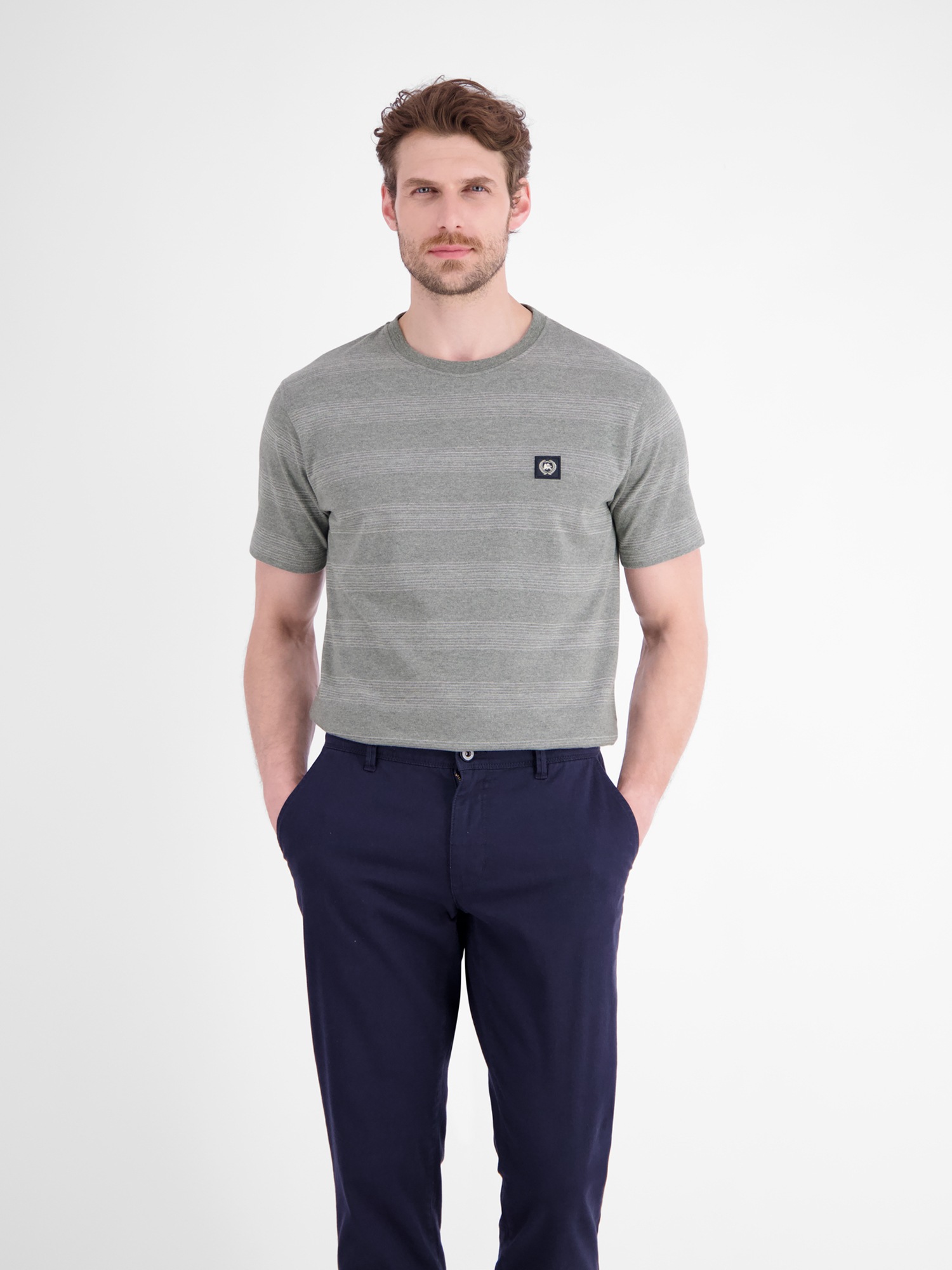 LERROS T-Shirt »T-Shirt in Piquéqualität mit dezenten Querstreifen«