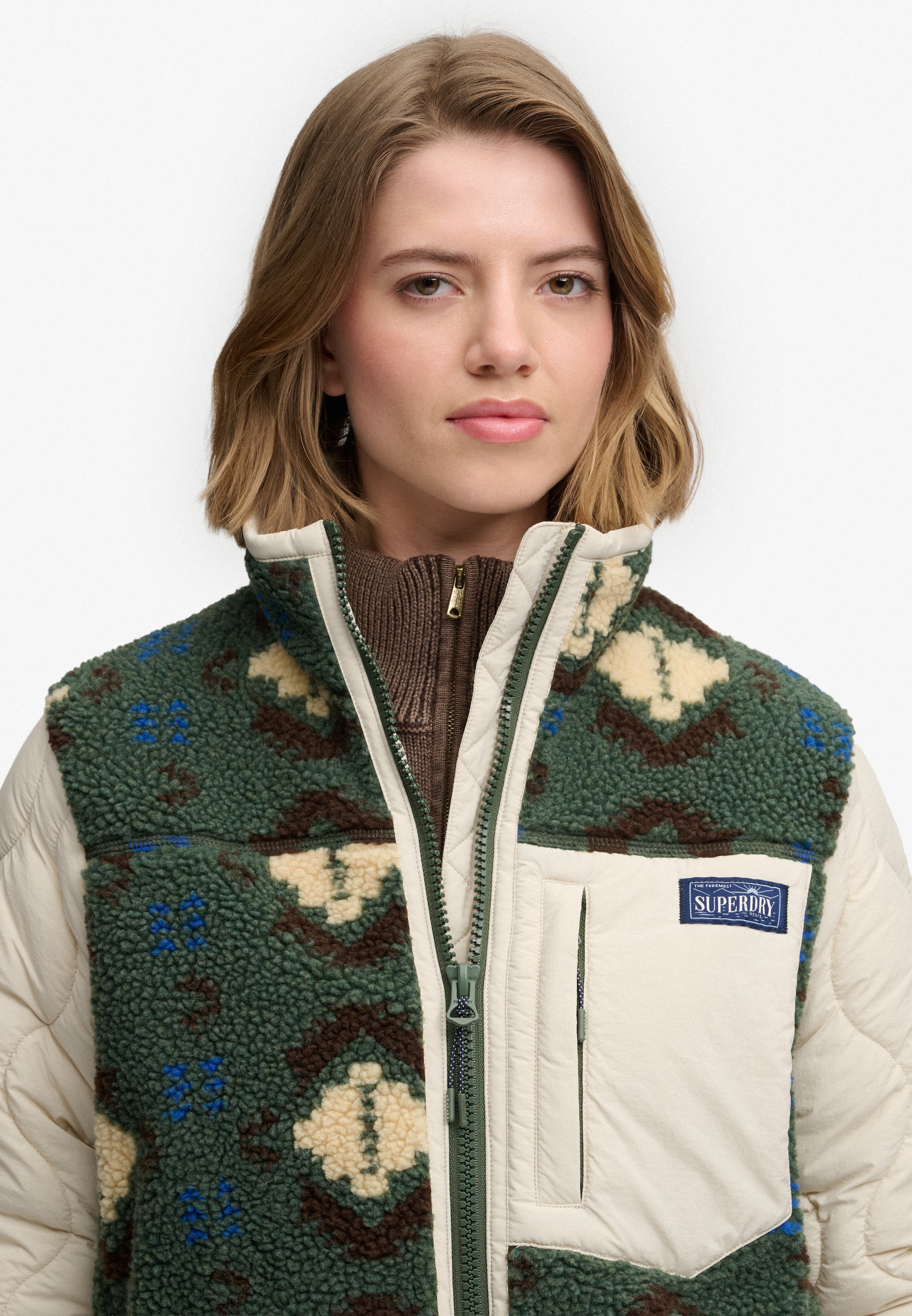 Superdry Fleecejacke »FLEECE ONION QUILT HYBRID« Kunstfaser, relaxed fit