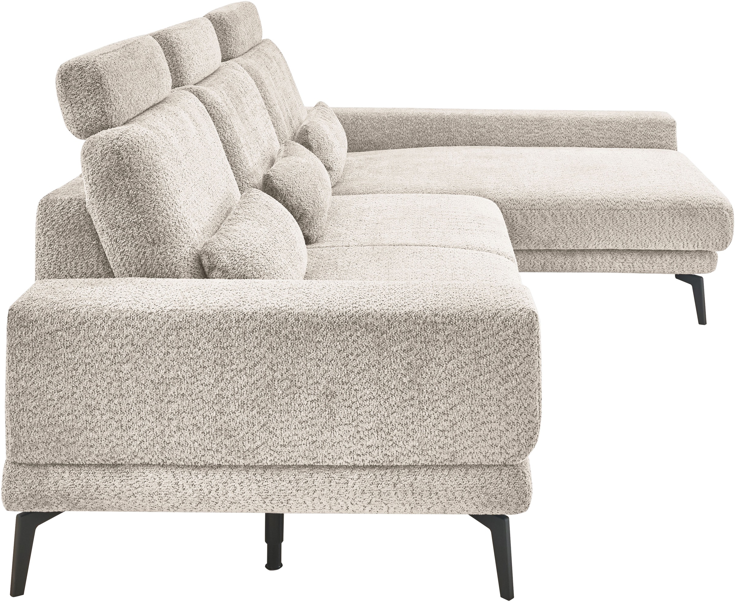 set one by Musterring Ecksofa »SO 3600, inkl motor. Sitztiefenverstellung, Kopfstützen, Nierenkissen«, Sitzhöhe 42 cm, Kaltschaum, Breite 293 x Tiefe 180 cm, Kama sand