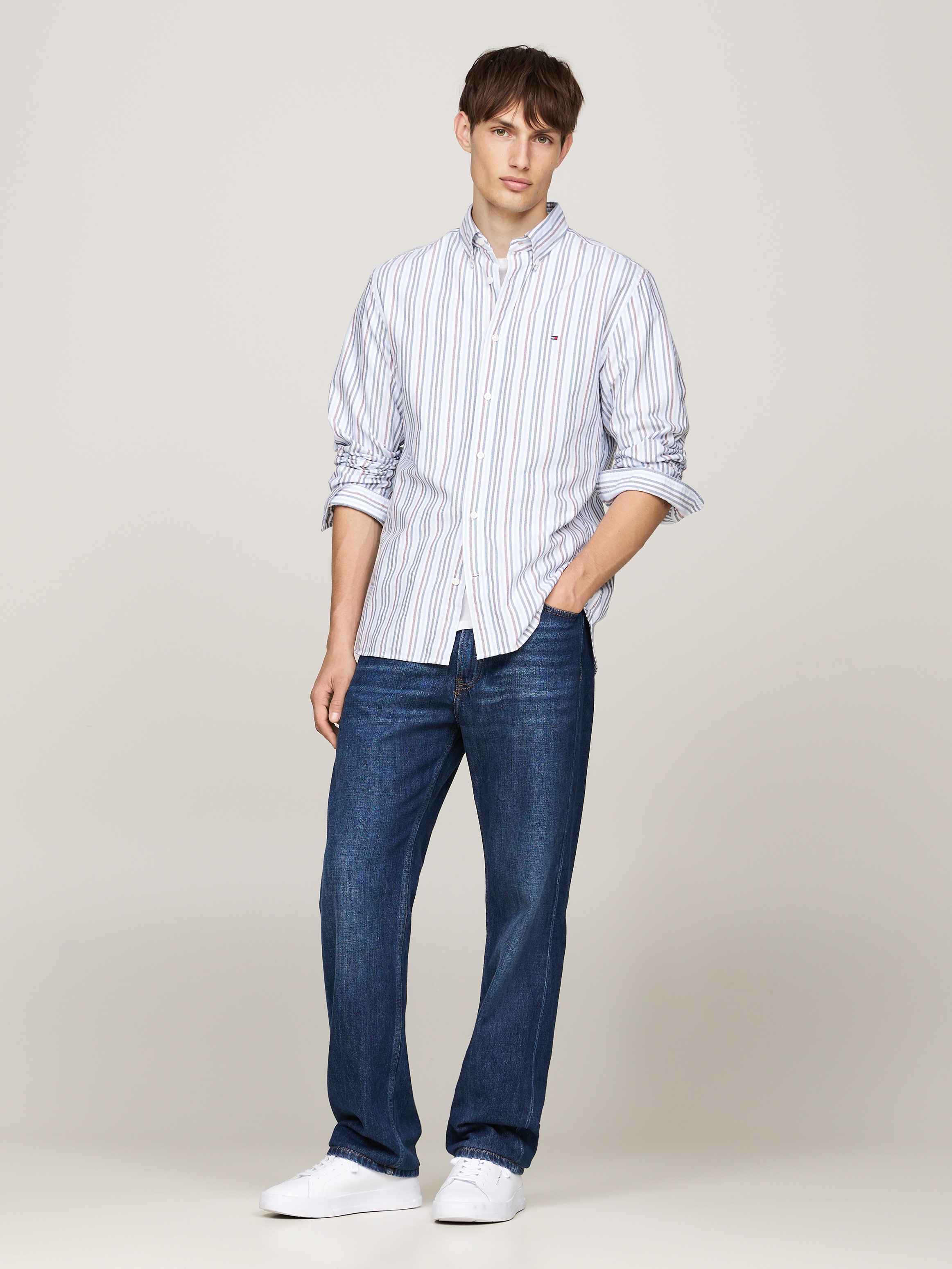 Tommy Hilfiger Langarmhemd »MULTI STRIPE OXFORD RF SHIRT«