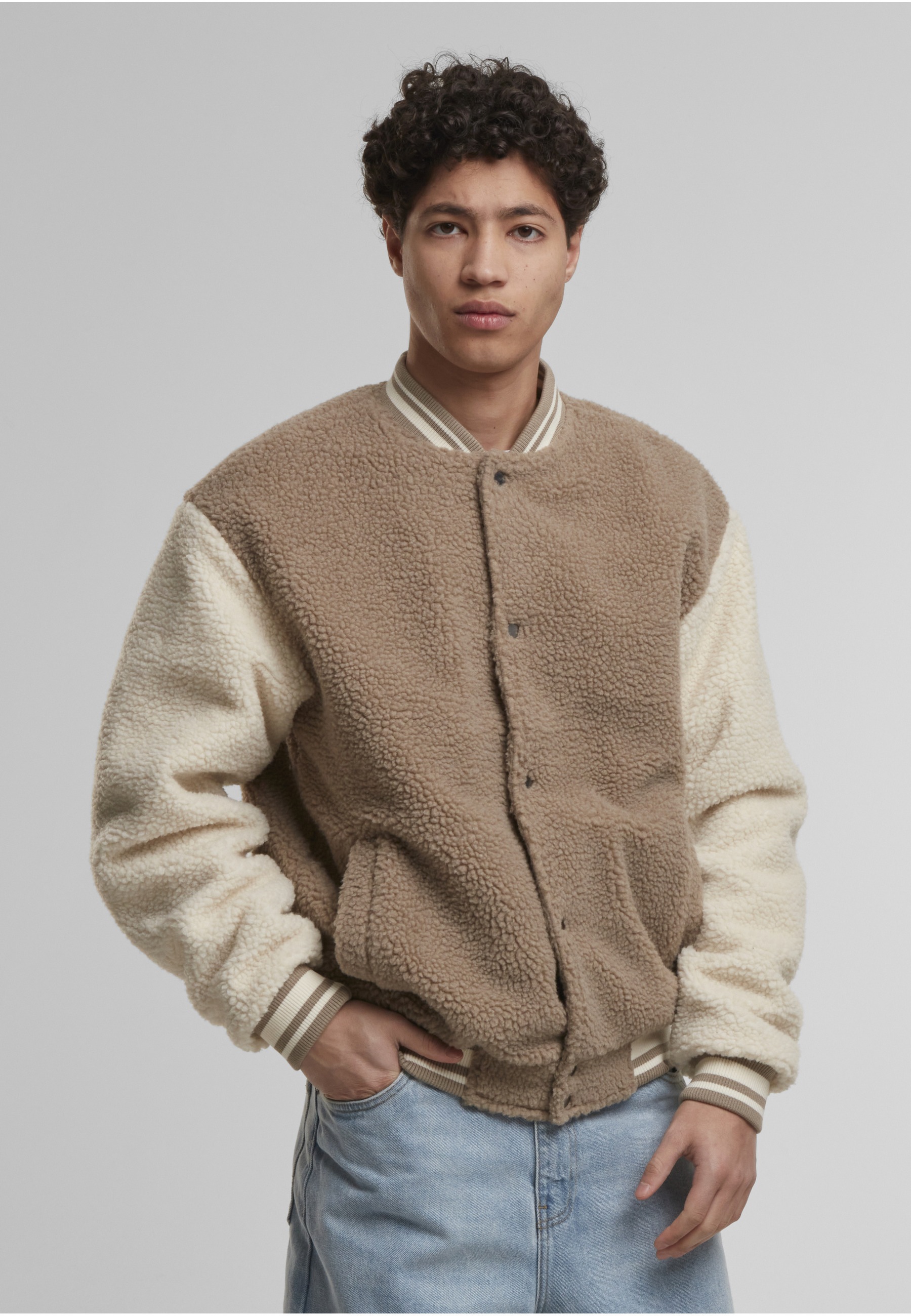 Thumbnail - URBAN CLASSICS Collegejacke "Urban Classics Teddy College Jacket" 1 Stk. tlg. ohne Kapuze