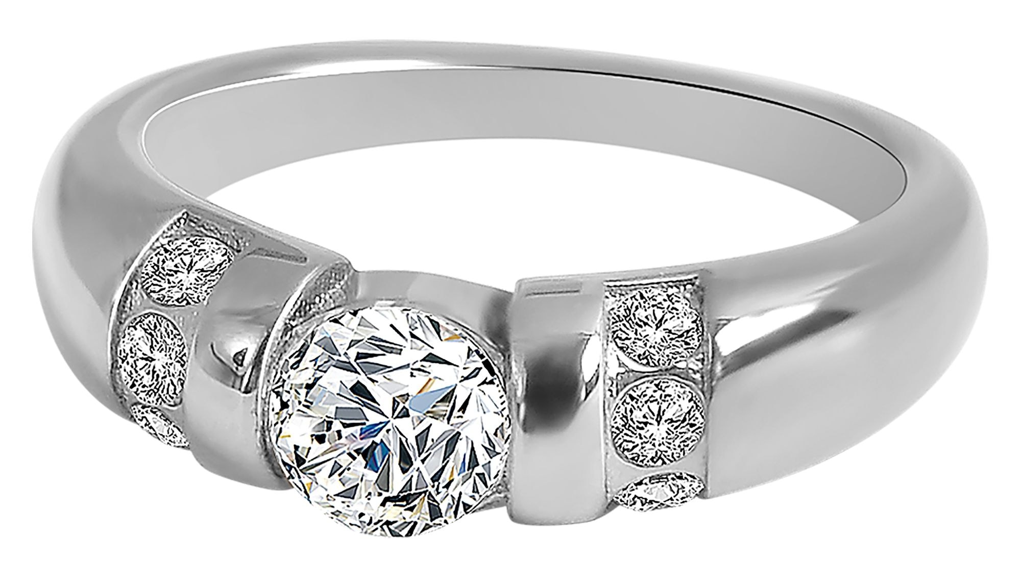 Fingerring ADELIA´S "Damen Ring aus Edelstahl mit Zirkonia" Gr. 58, silber, Fingerringe, Damen, 58, Edelstahl, Fingerring