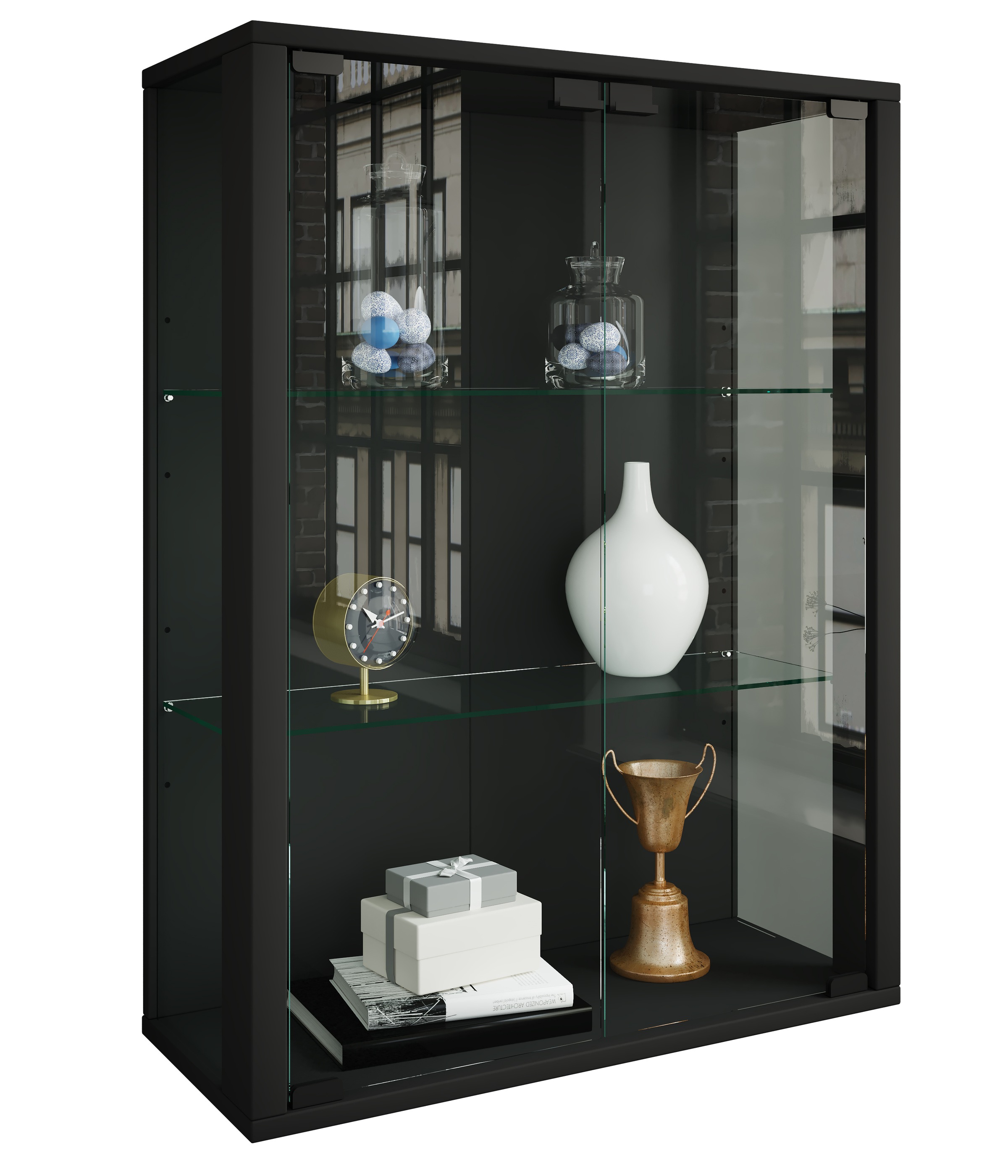 VCM Wandregal "Wandvitrine Hängevitrine Glasvitrine Glas Udina M" 1 Stk. tl günstig online kaufen