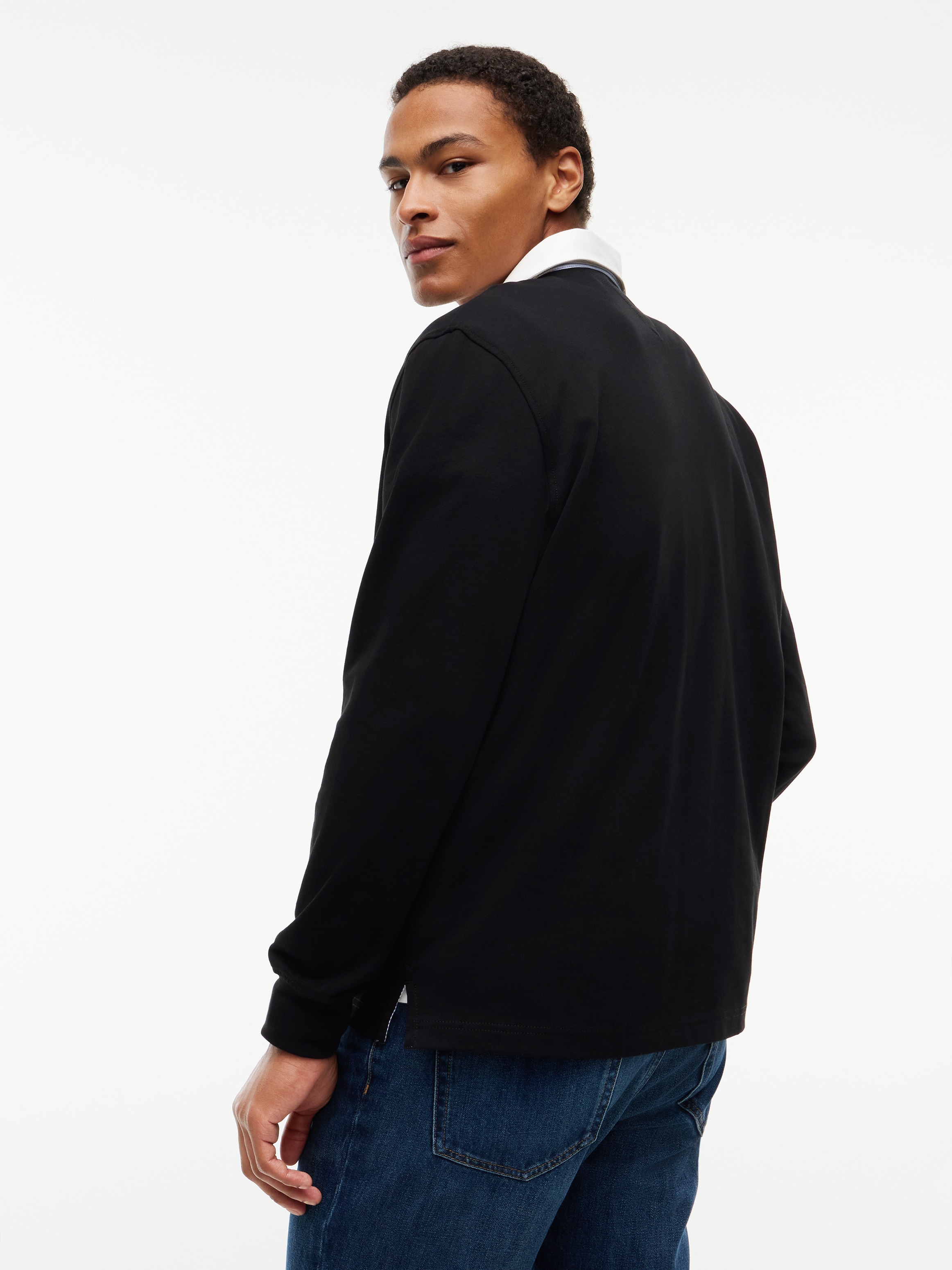Tommy Jeans Langarm-Poloshirt »TJM RLX ESS BADGE RUGBY EXT« Relaxed Fit Rugby-Shirt