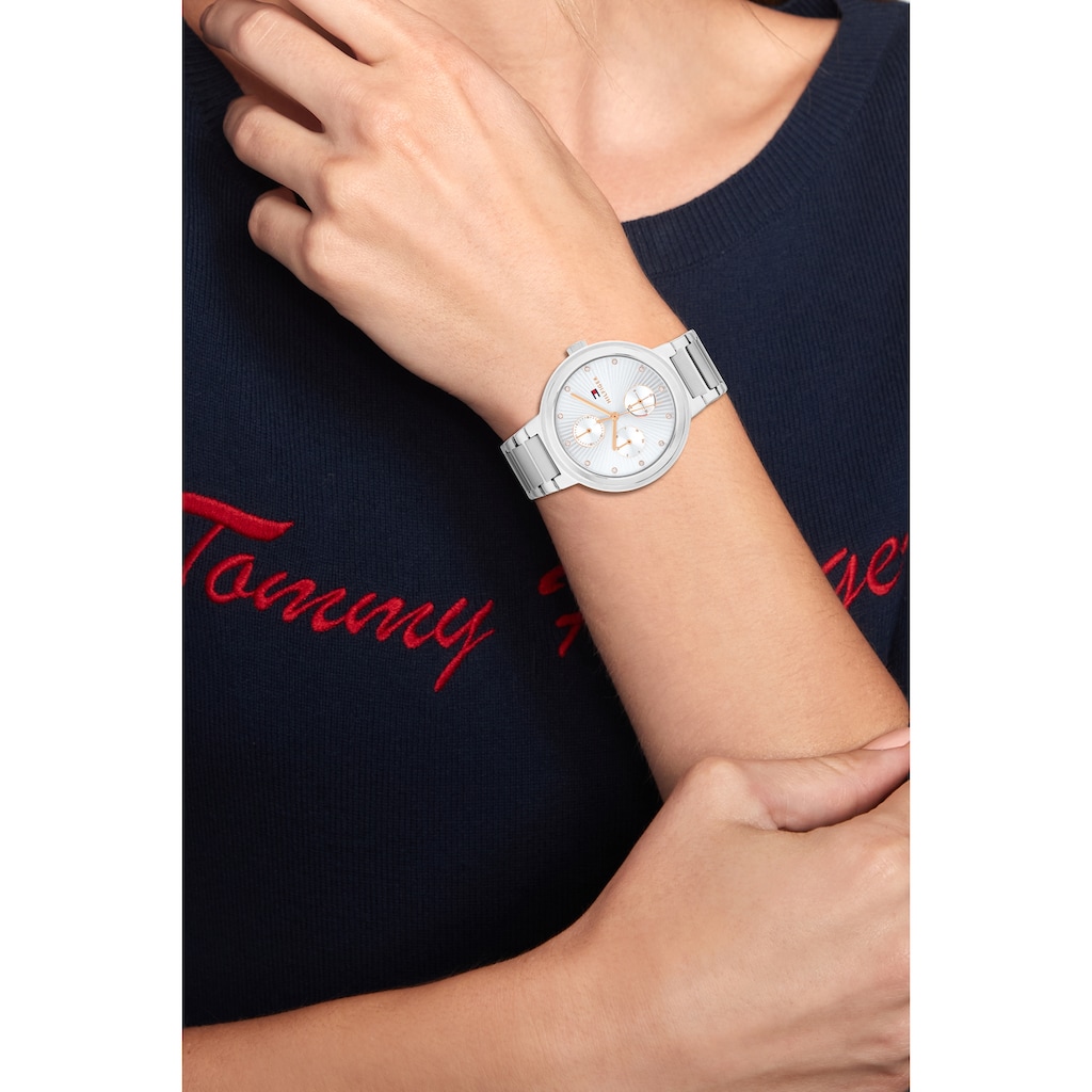 Tommy Hilfiger Multifunktionsuhr »CASUAL, 1782532«, Quarzuhr, Armbanduhr, Damen, Datum, Glaskristalle, 12/24-Std.-Anzeige