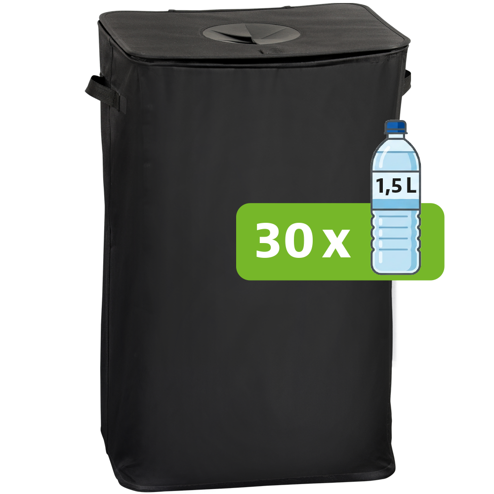 KESPER® Flaschensammler »Flaschenbox, schwarz« mit herausnehmbarer Innentasche, für 30x 1,5L Flaschen