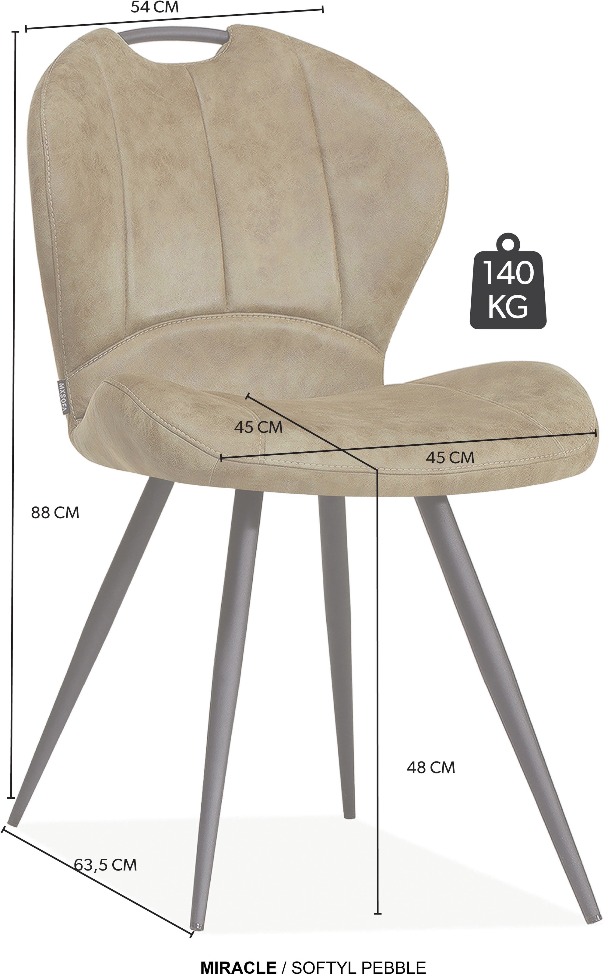 OMG Design Esszimmerstuhl »Miracle« (Set) 2 Stk.Esszimmerstuhl, pflegeleichter Bezug