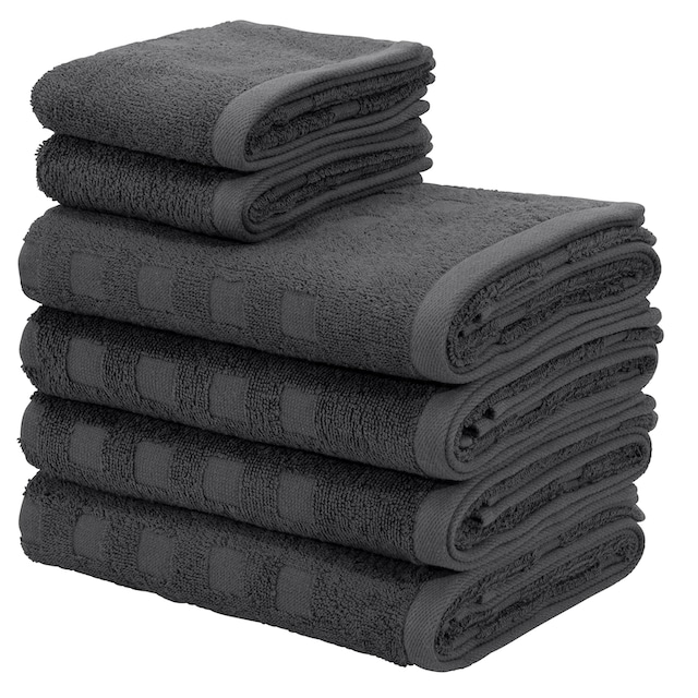 my home Handtuch Set »Demara«, Set, 6 tlg., Frottier, unifarbene Handtücher  mit Hoch-Tief-Struktur aus 100% Baumwolle bestellen | BAUR