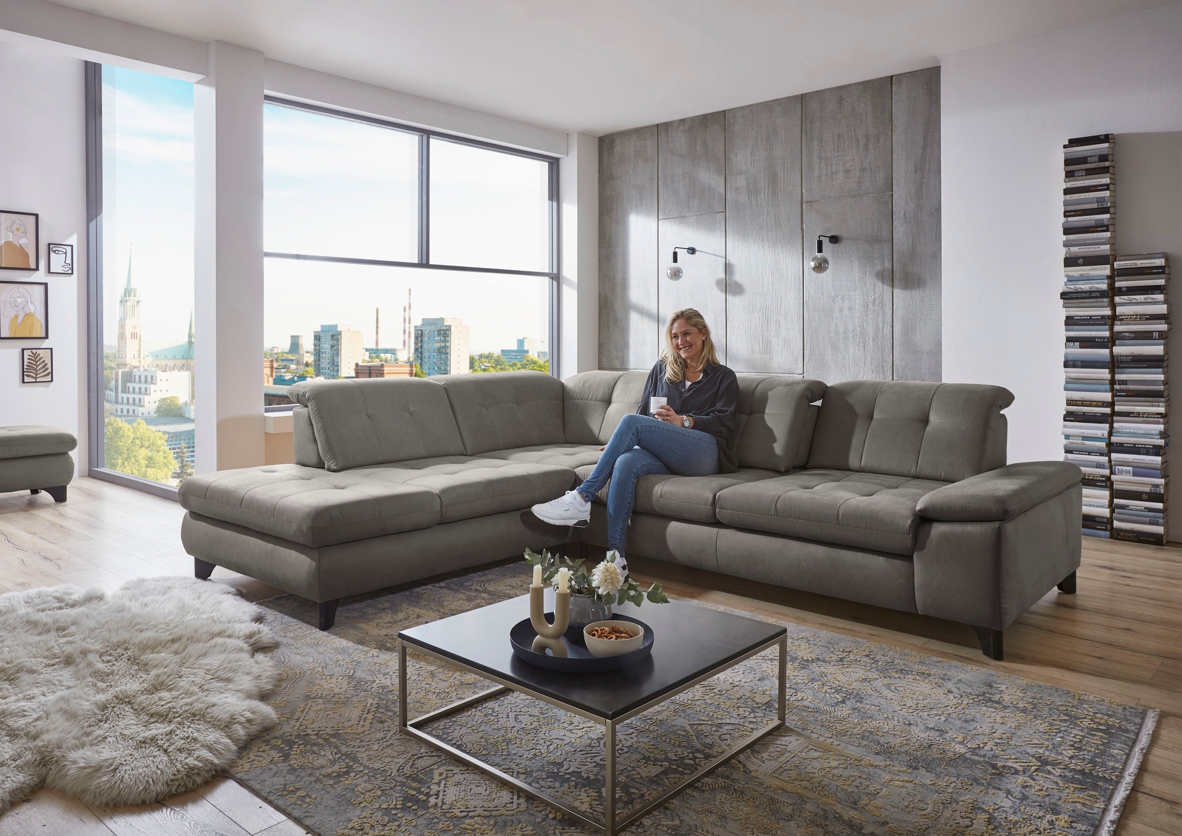 Die PlanBar Ecksofa "MP-IN18012 L-Form mit Kaltschaum-Polsterung" wahlweise günstig online kaufen