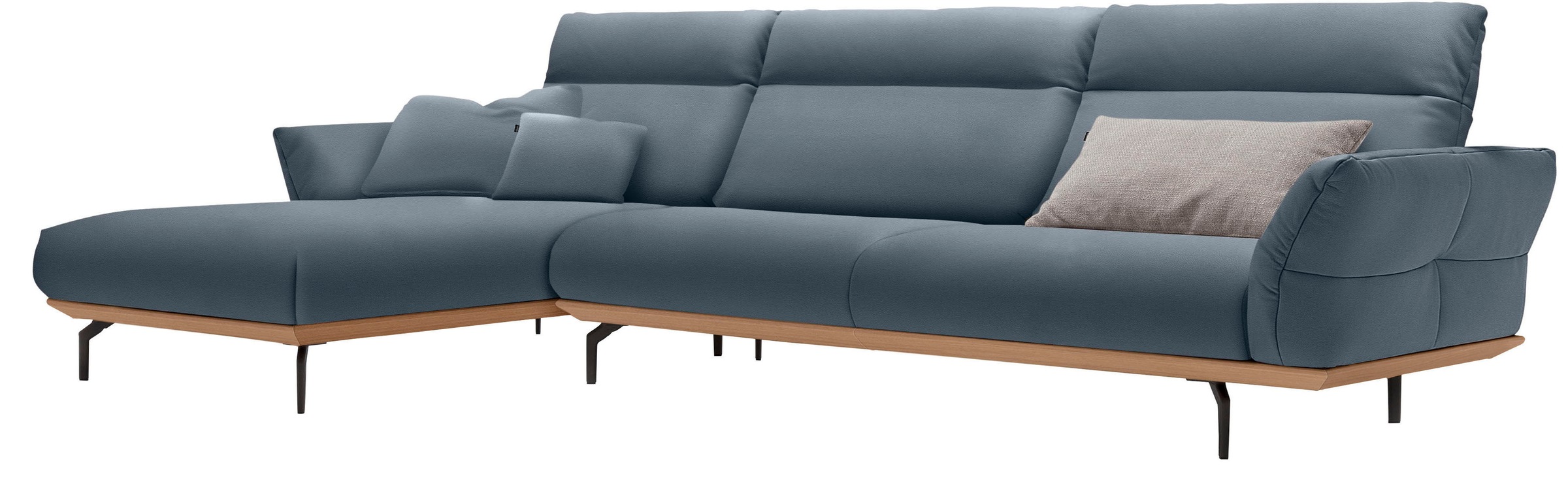 Creation BY ROLF BENZ Ecksofa "CR.460", Sockel in Eiche, Winkelfüße in Umbr günstig online kaufen