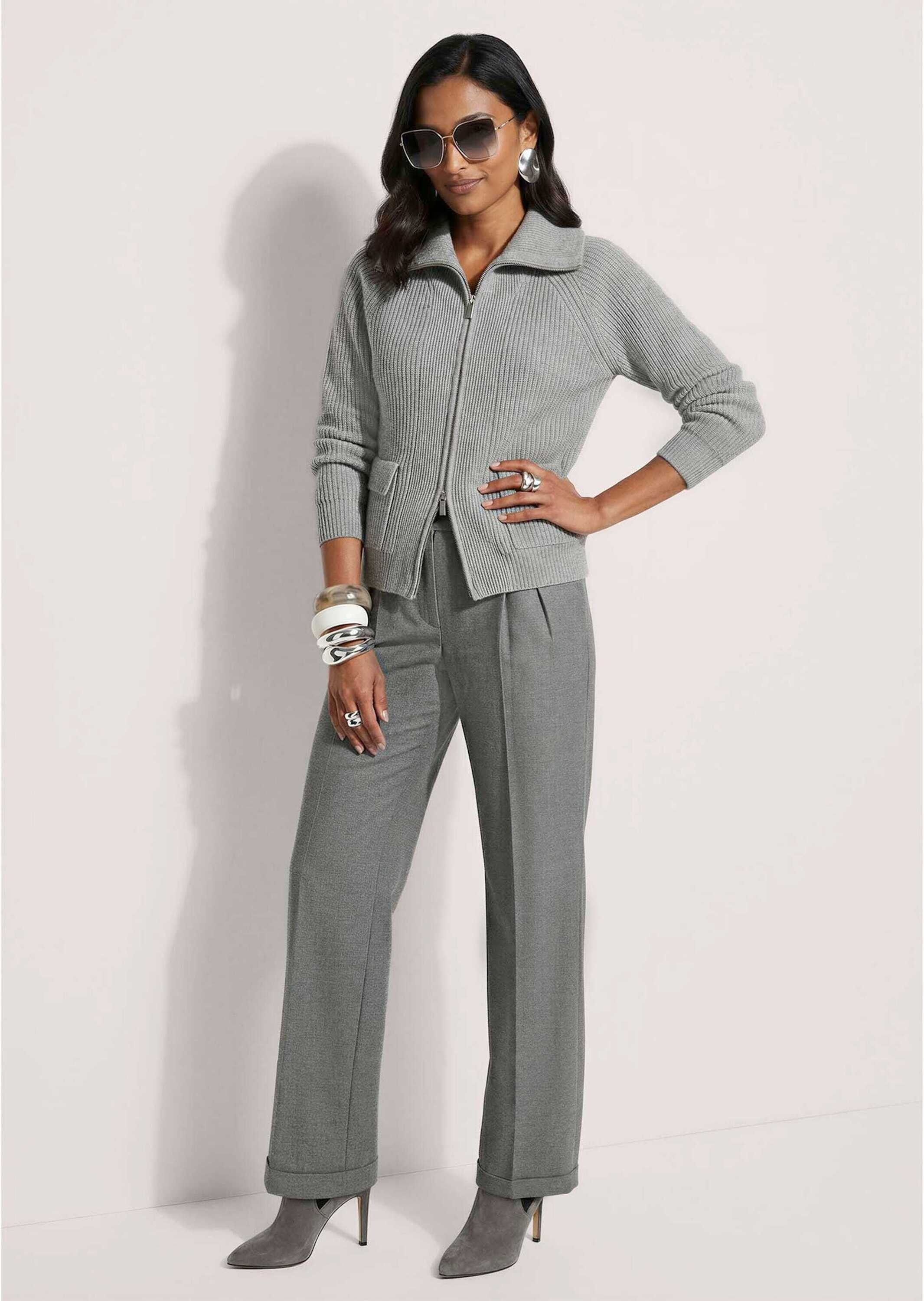 MADELEINE Strickjacke »Strickjacke Blouson-Strickjacke mit 2-Wege-Zipper«