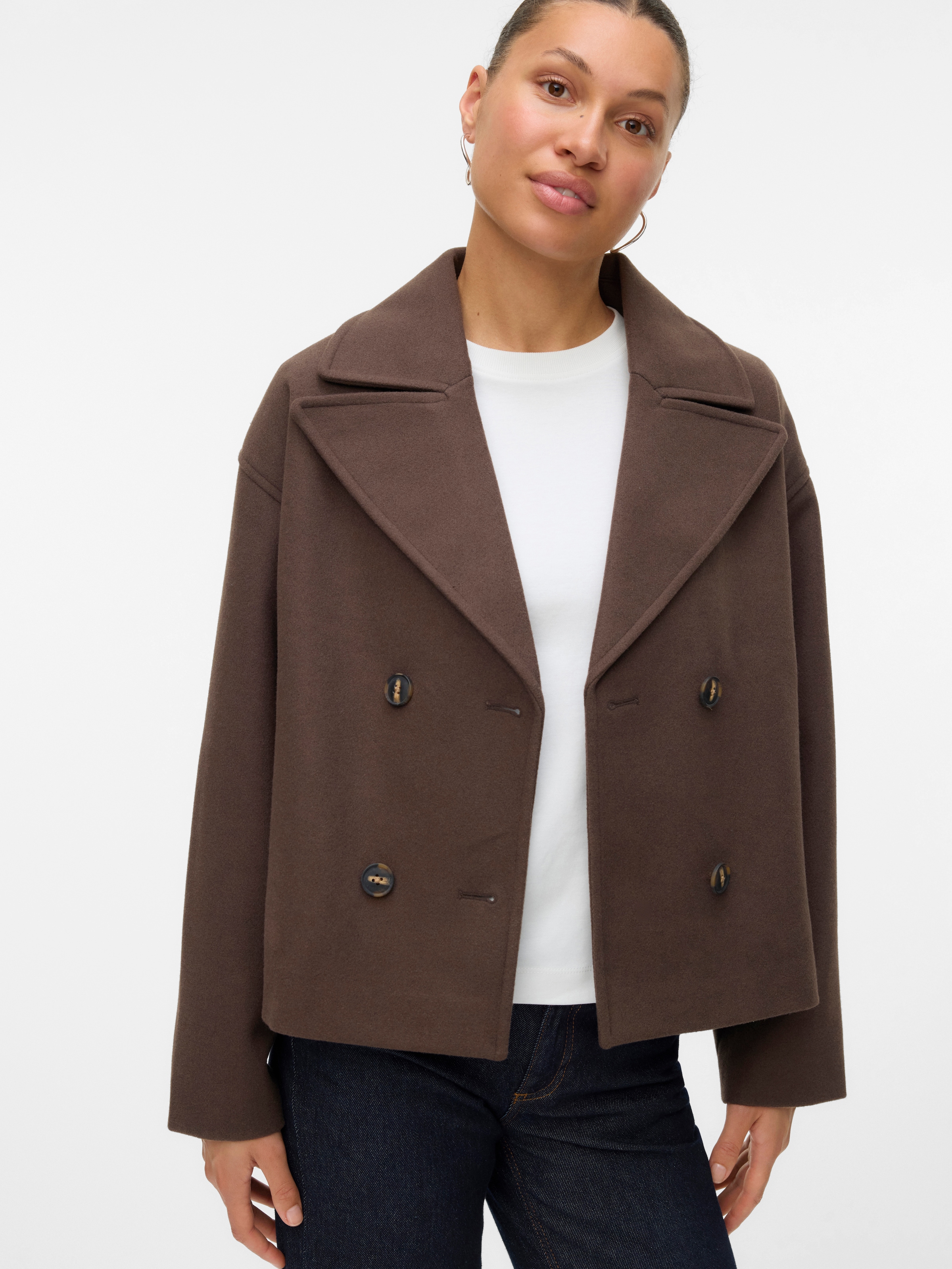 Vero Moda Cabanjacke "VMVINCELINE SHORT JACKET NOOS" Kunstfaser