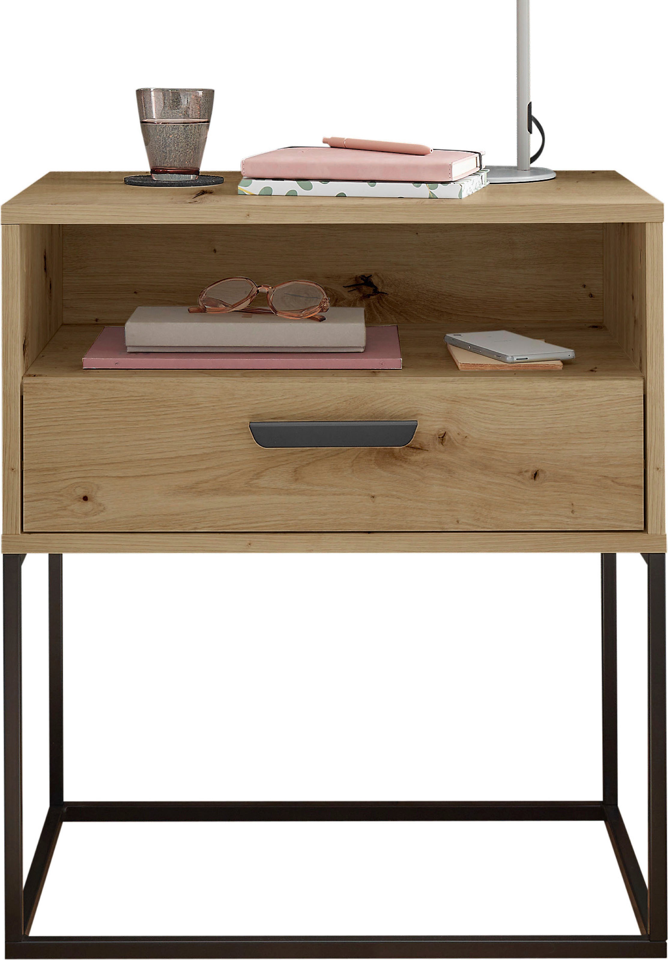 Schlafkontor Nachtkommode "Cudro Nachttisch auf Fußgestell" mit einem offen günstig online kaufen