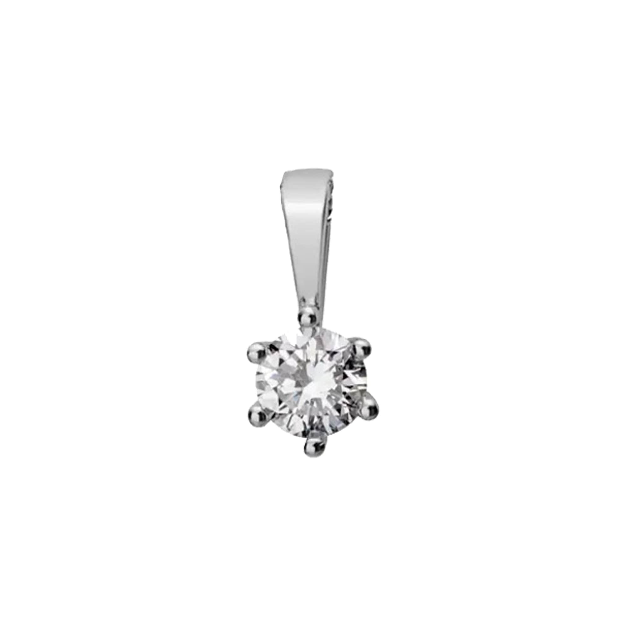 LYOMI Kette mit Anhänger »585/- Weißgold 1 synth. Diam. 0,20 ct.«