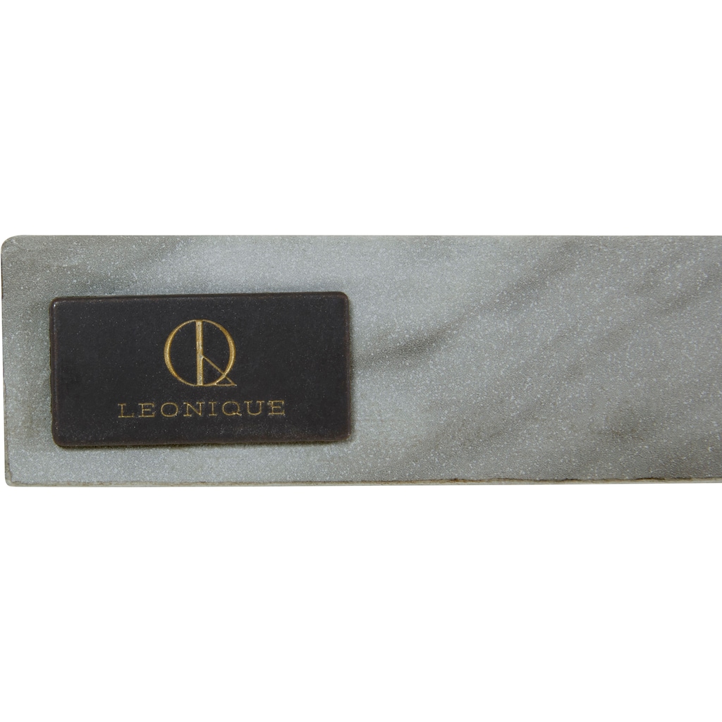 Leonique Esstisch »Cevennen«, (1 St.), Tischplatte aus pflegeleitem MDF in Marmor Optik, Gestell aus Metall verchromt, in verschiedenen Größen erhältlich, Höhe 76 cm
