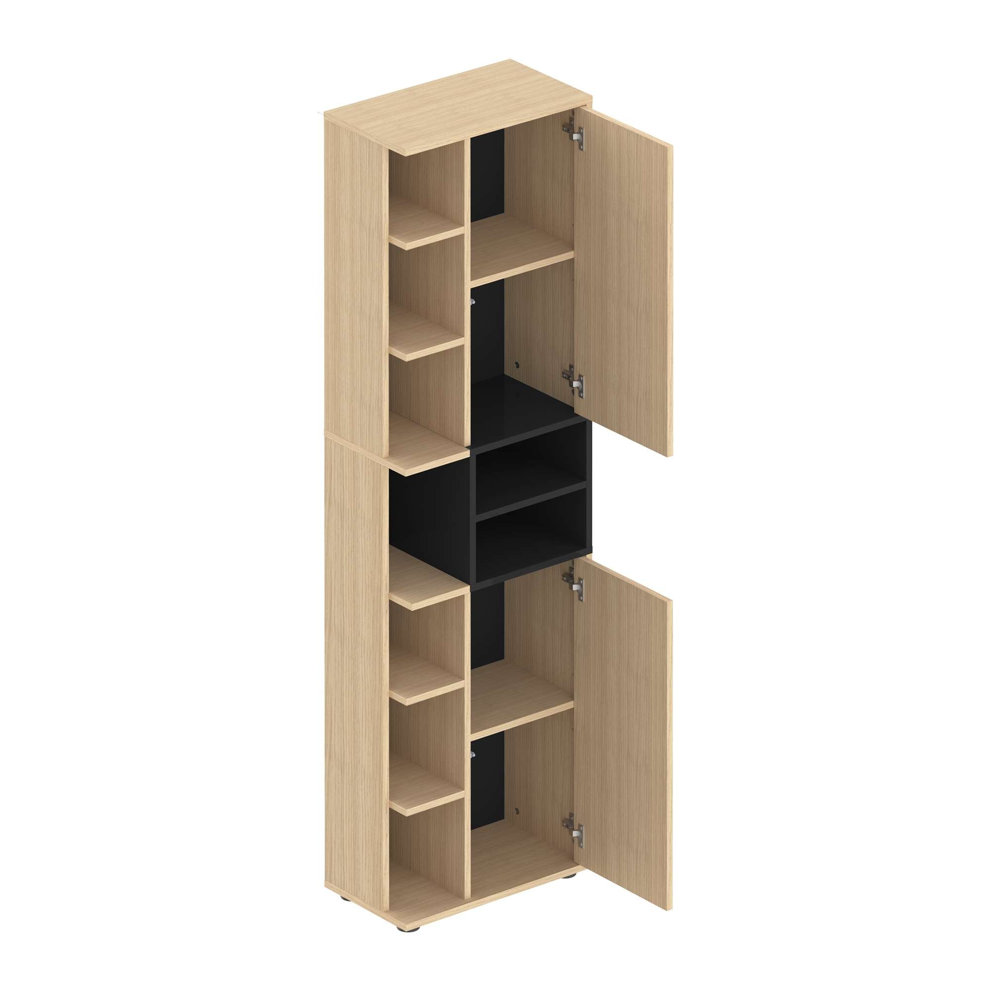 TemaHome Hochschrank »Kube Badschrank, Aufbewahrung, Platzsparend, Höhe 182 cm«, mit offenen Fächern und 2 Türen
