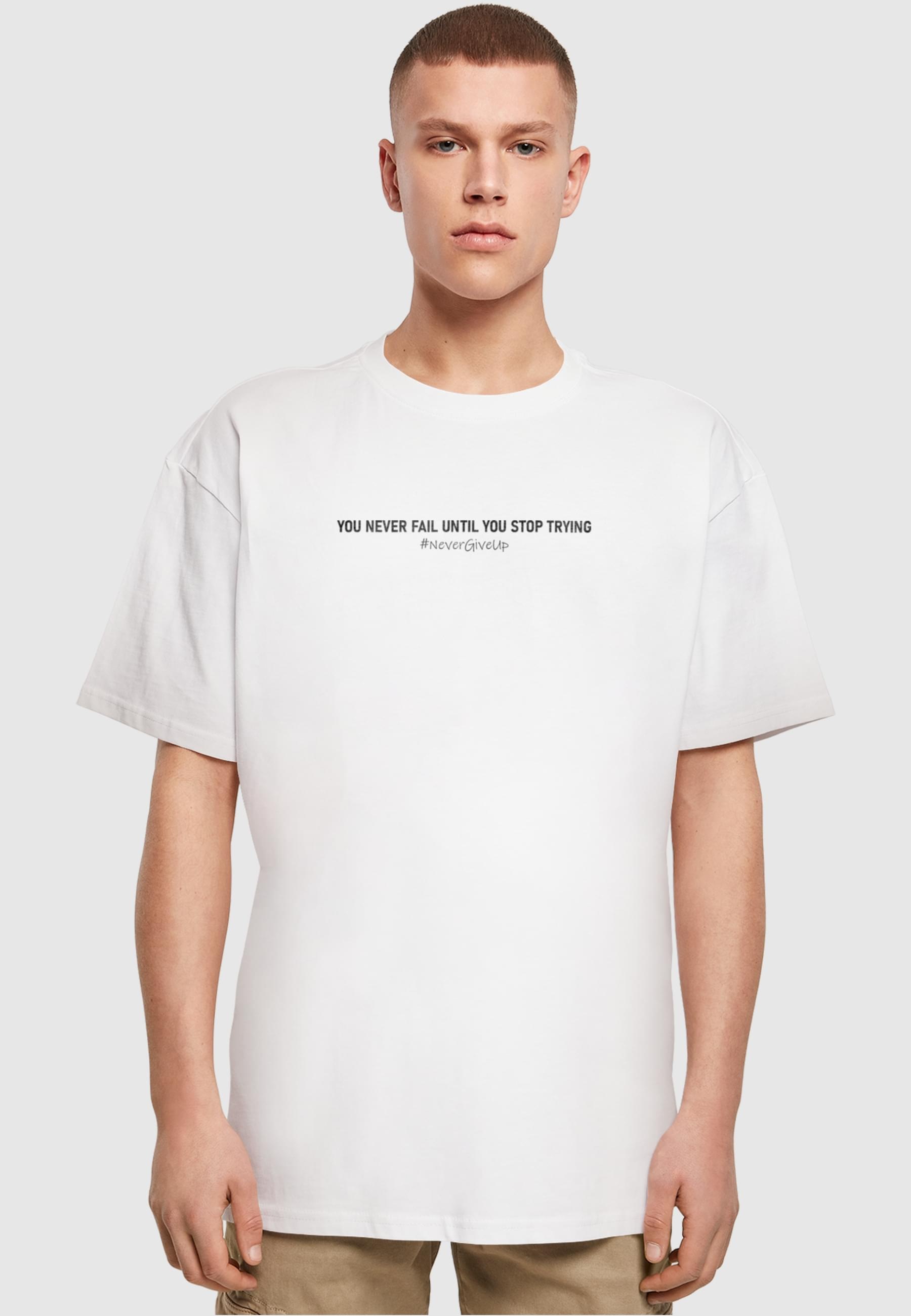 Merchcode T-Shirt »Merchcode Herren Never Give Up Heavy Oversized Tee«, (1 tlg.)