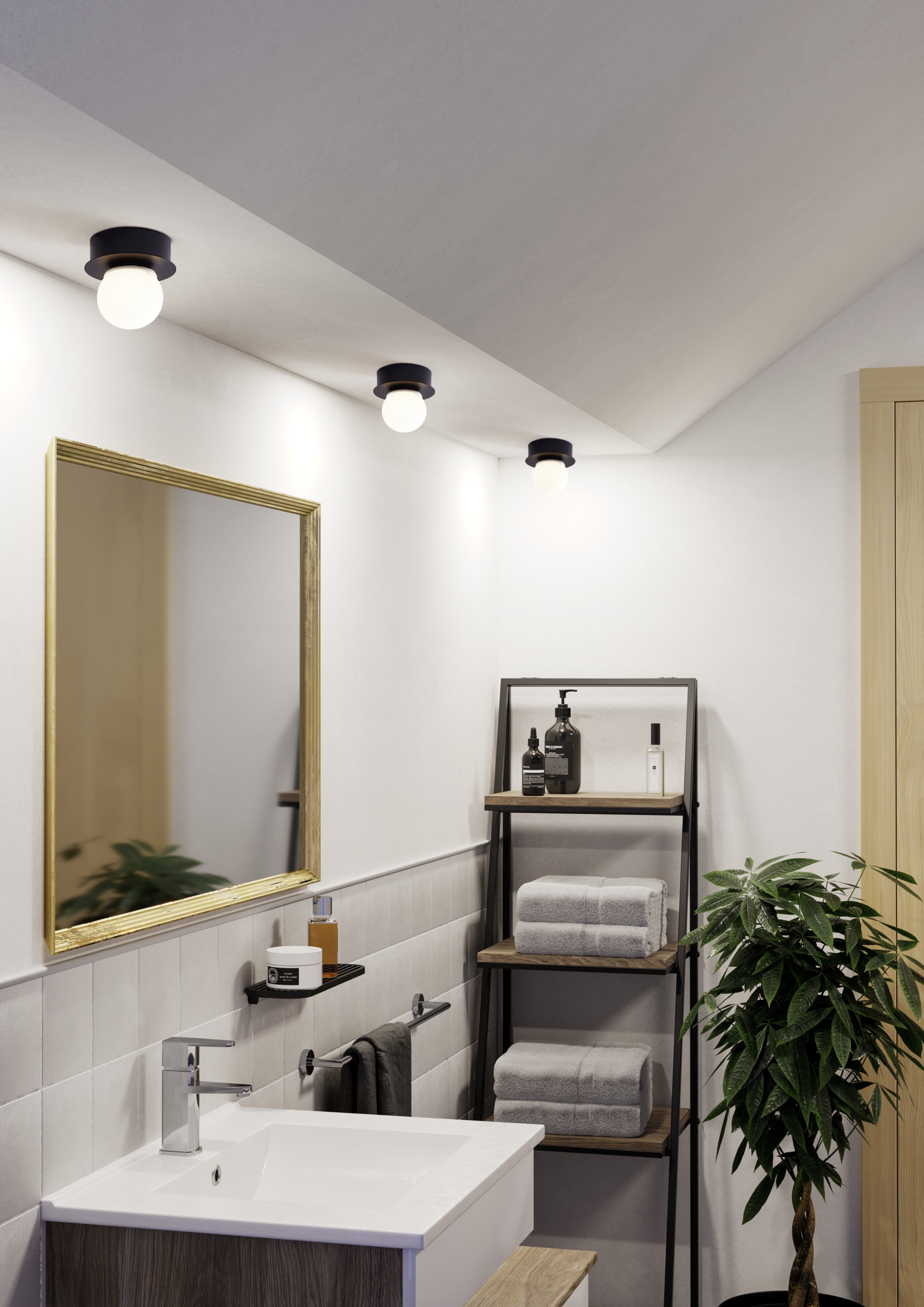 EGLO Deckenleuchte »MOSIANO Wand- / Deckenlampe - Stahl - LED - 1X3,3W - IP44« LED-Modul 1 Stk. Warmweiß Wohzimmerlampe, Esszimmerlampe, Flur, Schlafzimmer, H11,5 x Ø11 cm