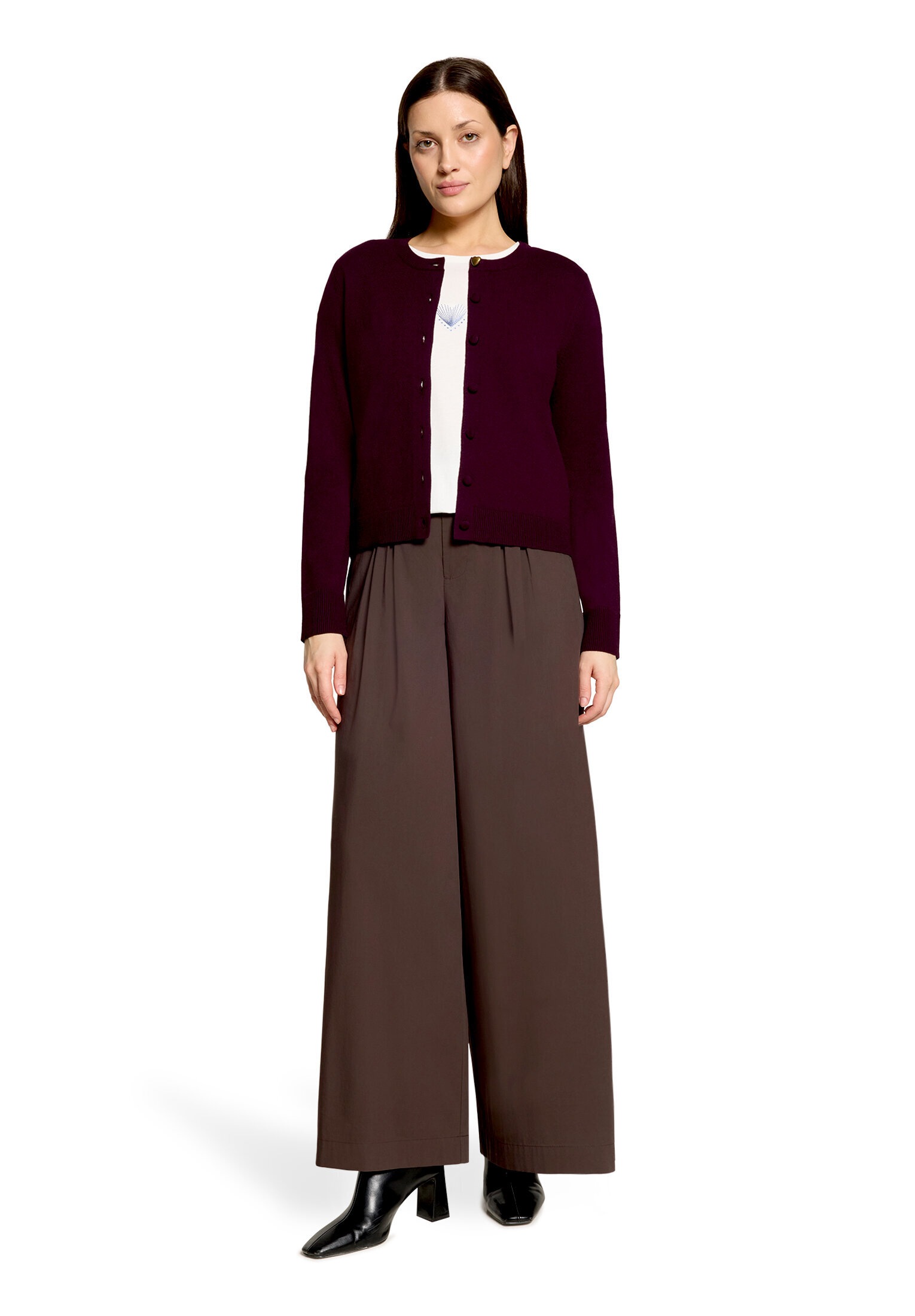 Cartoon Strickjacke »Damen mit Rundhalsausschnitt« 1