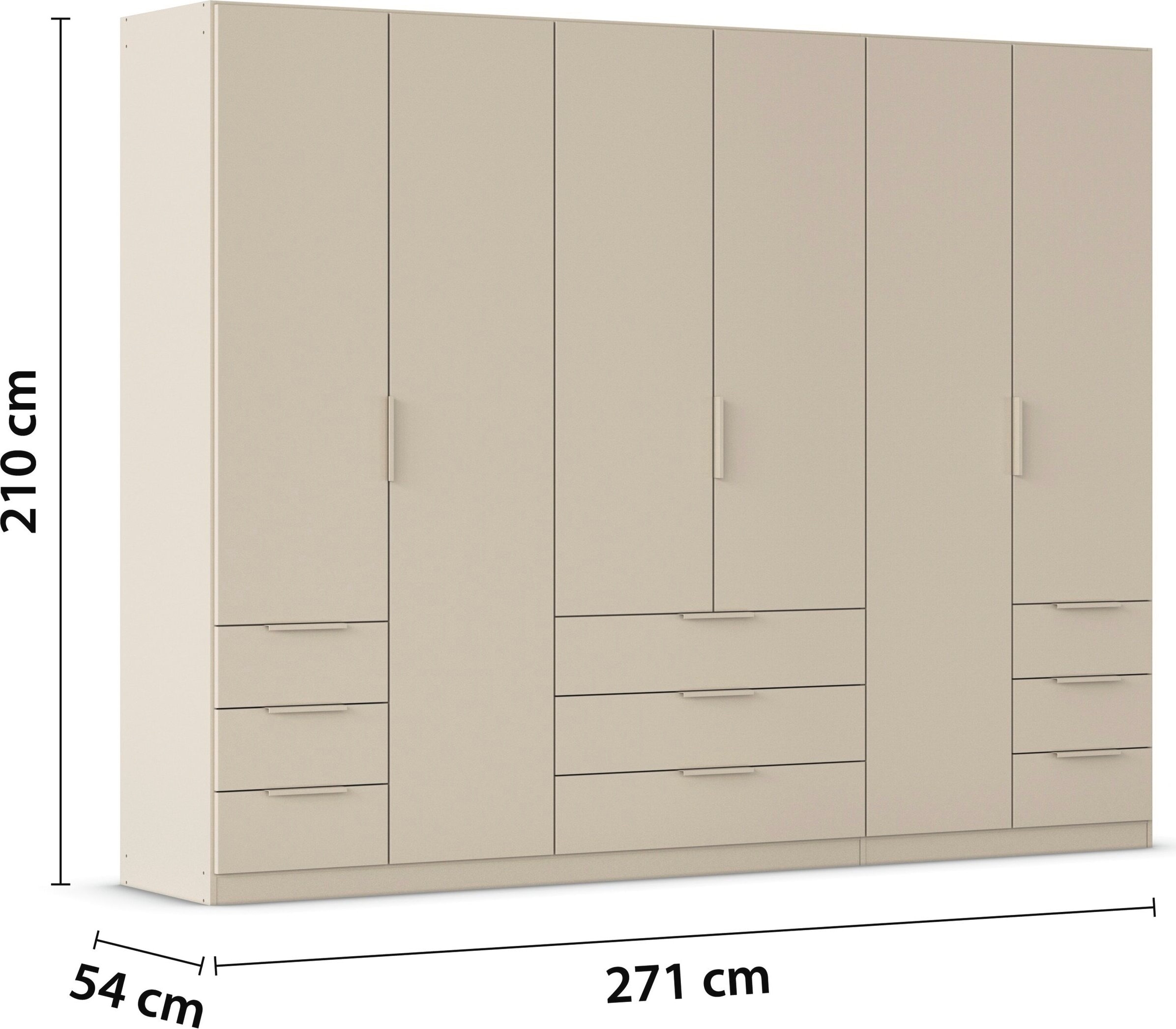 OTTO home Kleiderschrank »Mehrzweckschrank Schrank Schlafzimmer Garderobe Mietswohnung XEELINA« Mehr Flexibilität durch variable Schubladenanordnung MADE IN GERMANY