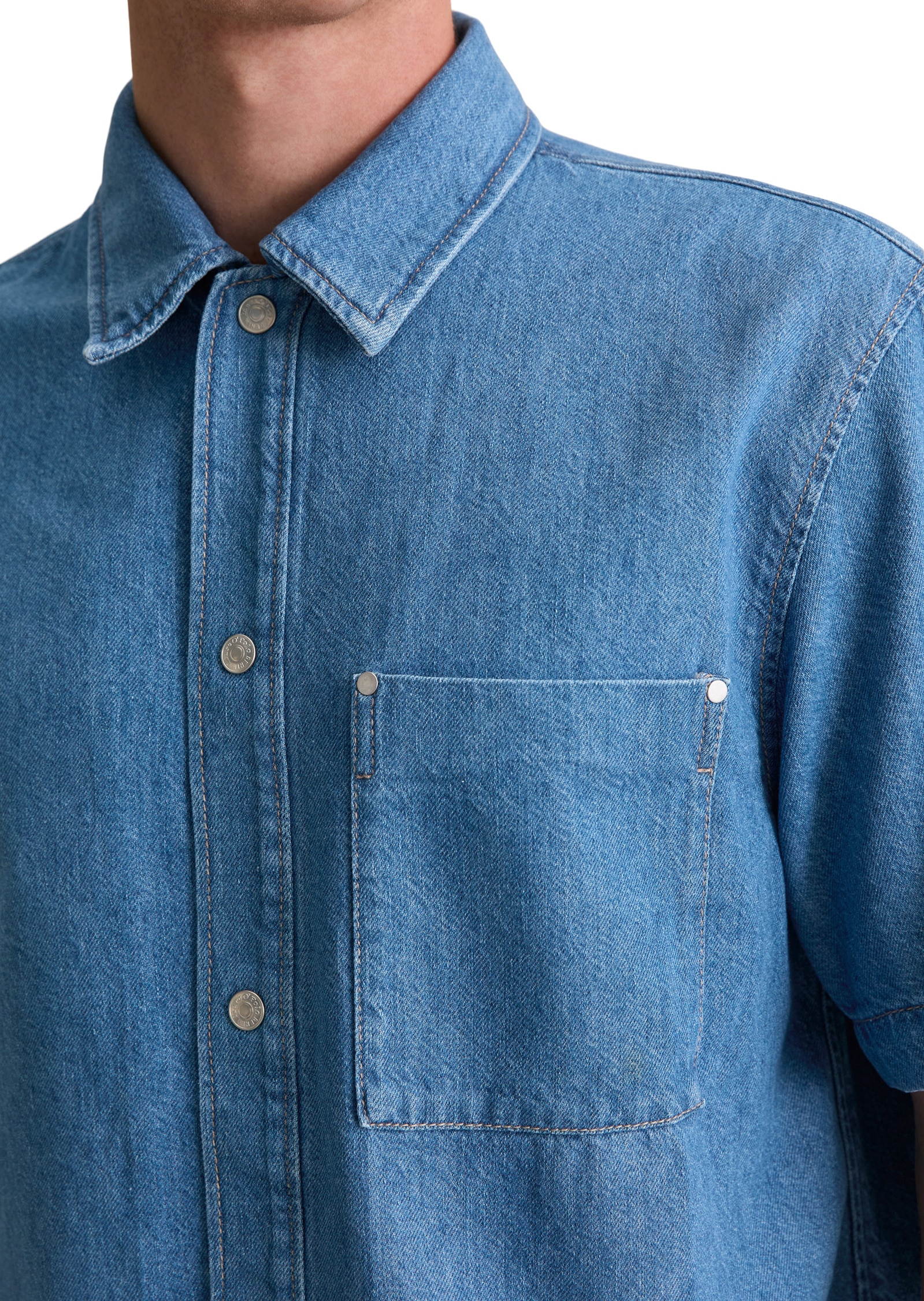 Marc O'Polo DENIM Kurzarmhemd »aus weichem Bio-Baumwoll-Mix«