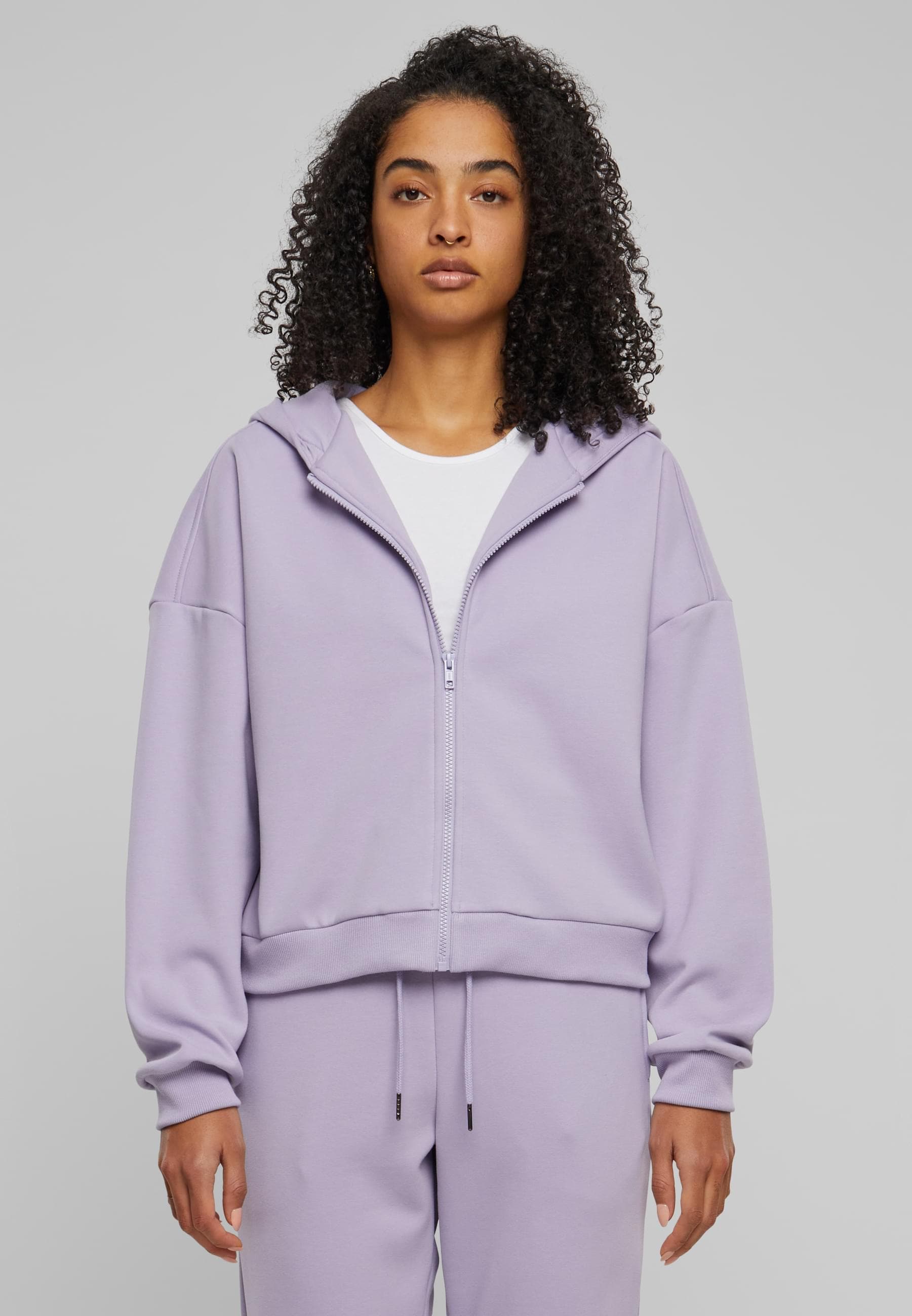 URBAN CLASSICS Sweatjacke »Urban Classics Damen Ladies Cozy Short Zip Hoody«