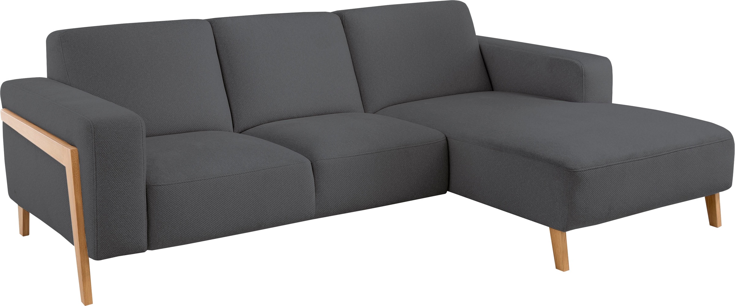 exxpo - sofa fashion Ecksofa »Starr, modern und klassisches Design, hochwertige Verarbeitung, bequem«, L-Form, wahlw. elektrische Sitztiefenverstellung, Massivholzfüße