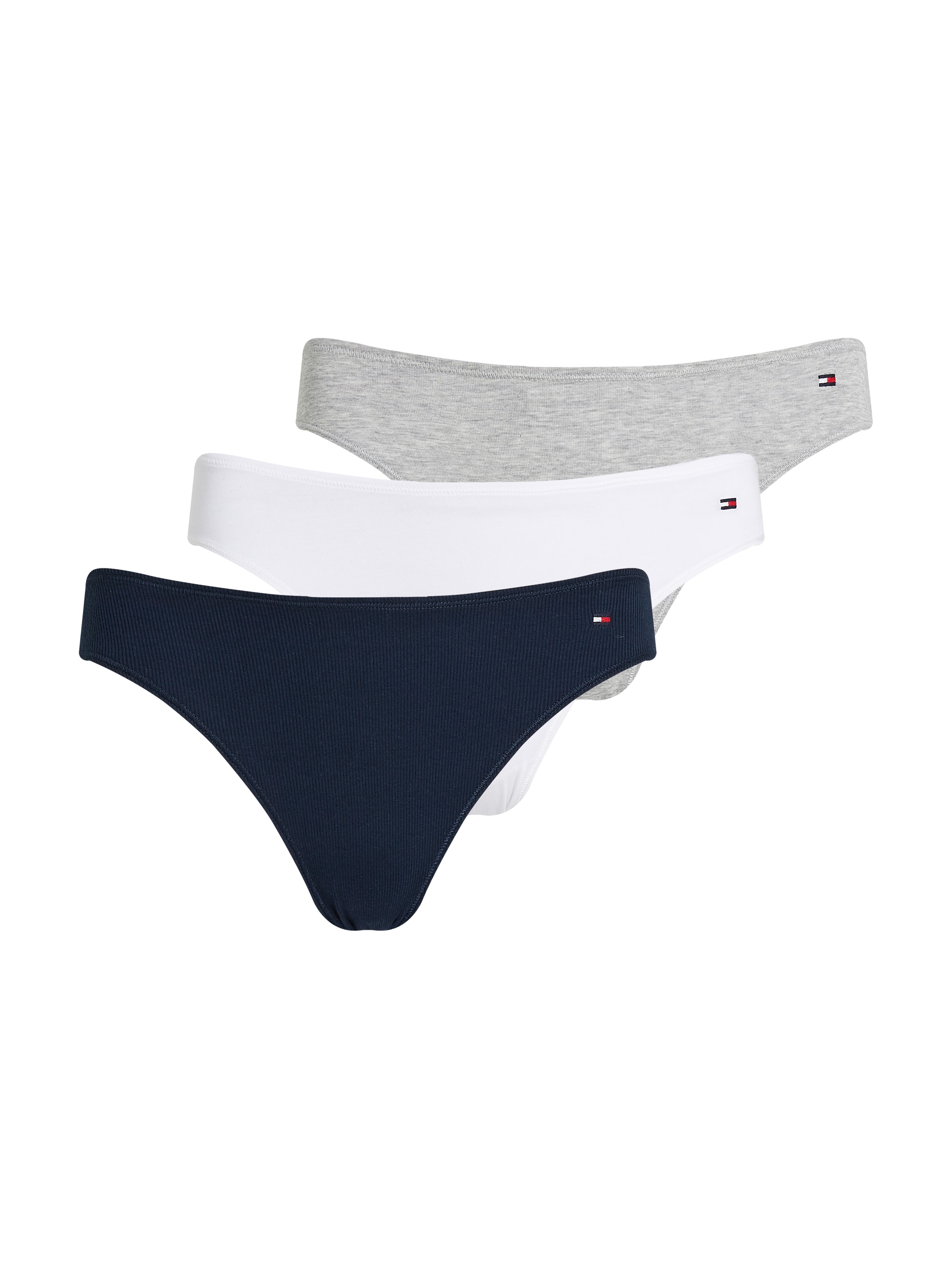 Tommy Hilfiger Underwear Brasilslip »3 PACK DIPPED BRAZILIAN«, (Packung, 3 St., 3er), mit gerippter Struktur, Logo