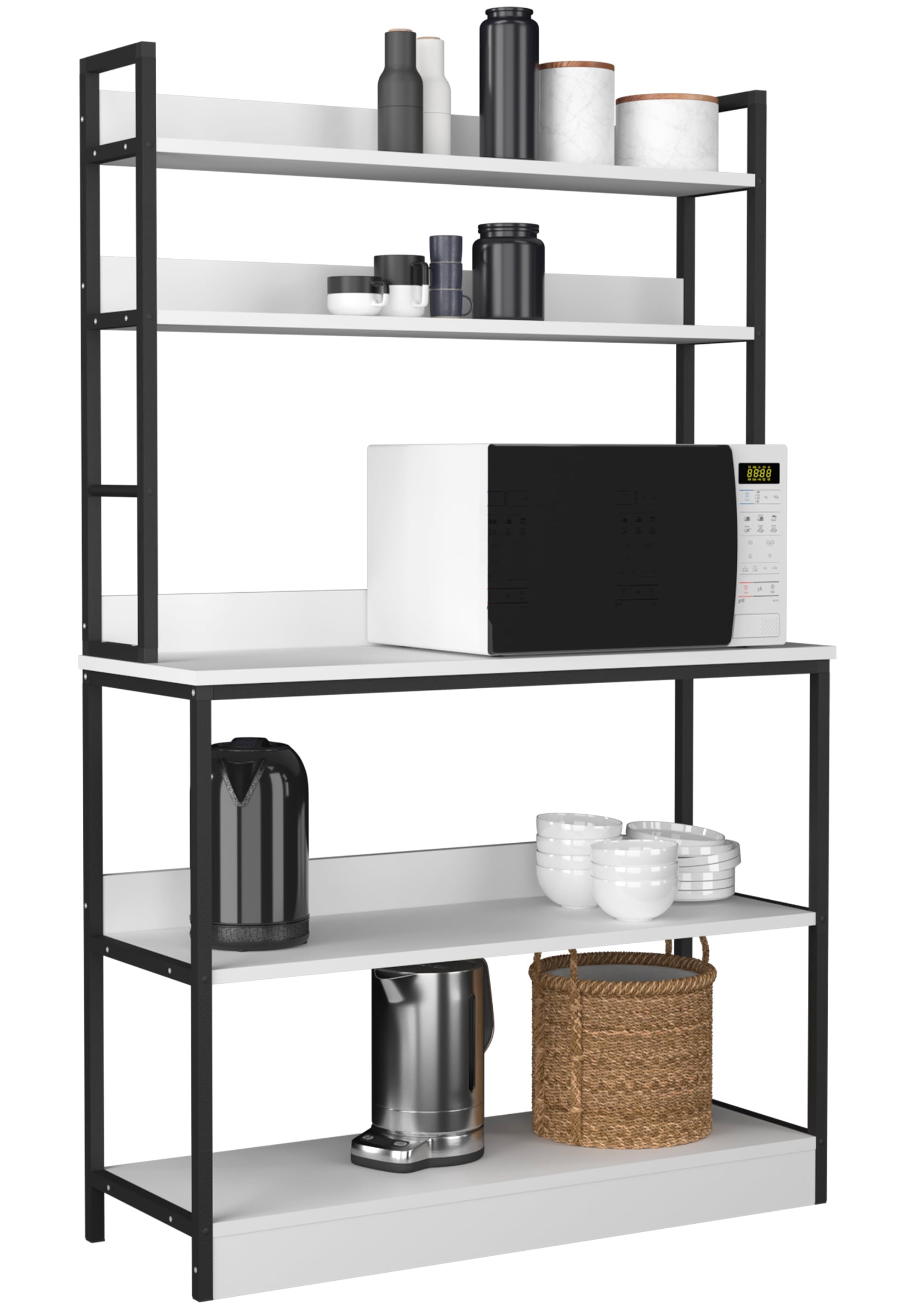 Unterschrank VCM, B:101cm T:36cmweiß, Obermaterial: 100% Holz Wood., Küche, Schränke, "Küchenschrank Kommode Buffet Mikrowelle Insasi"