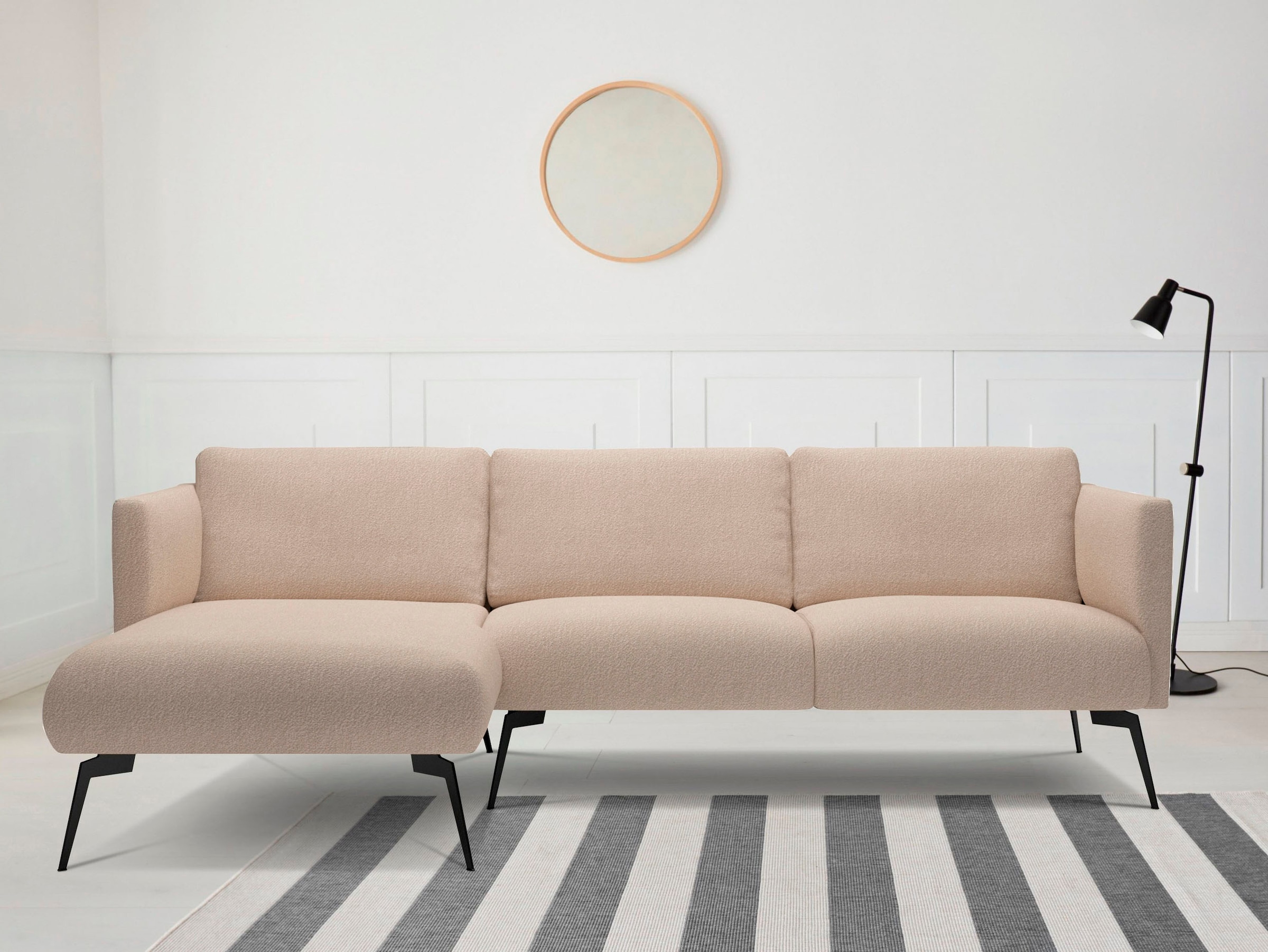 andas Ecksofa "Horna, L-Form,", mit schwarzen Metallbeinen günstig online kaufen