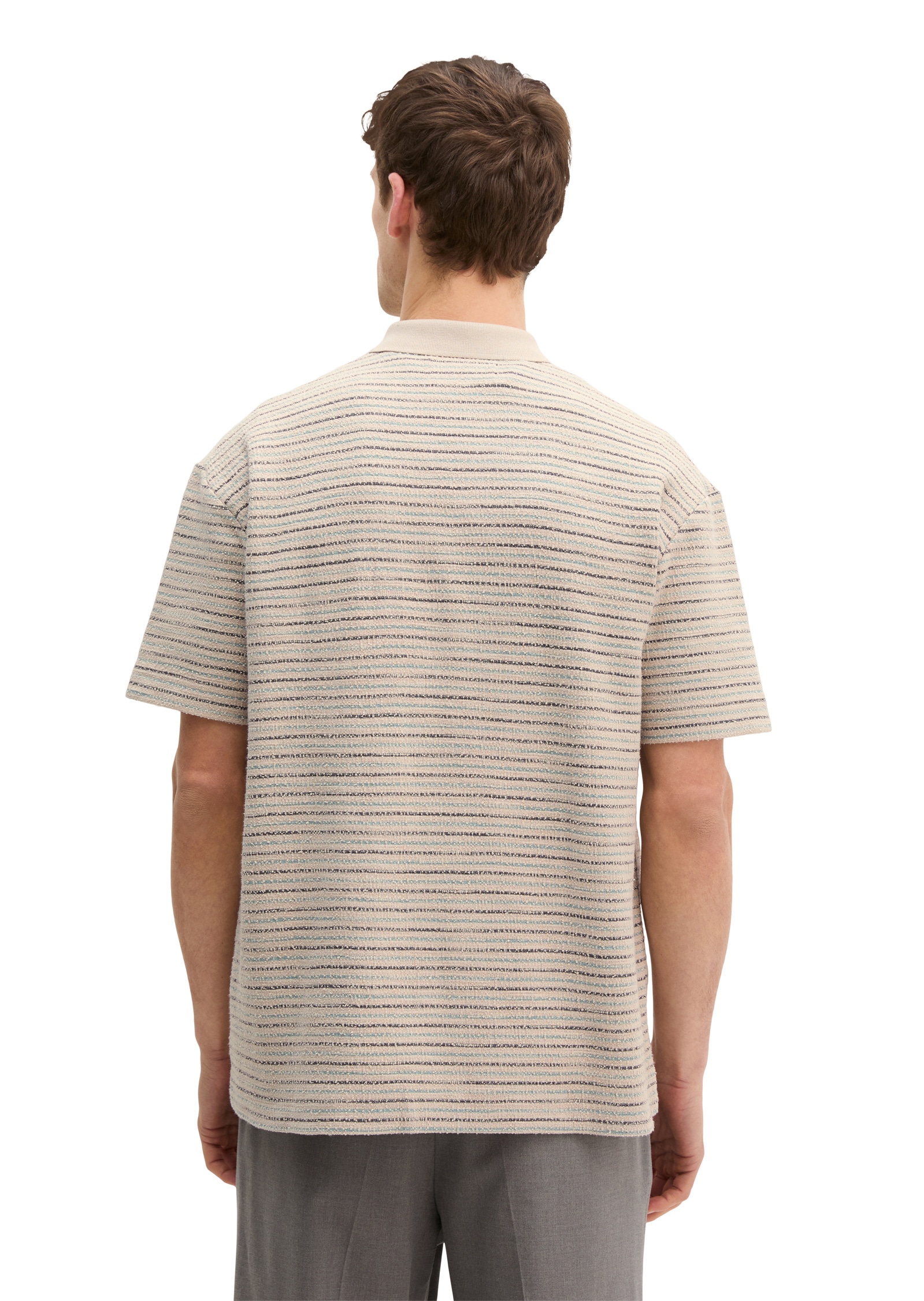 Marc O'Polo Poloshirt »mit strukturiertem Streifen-Muster«