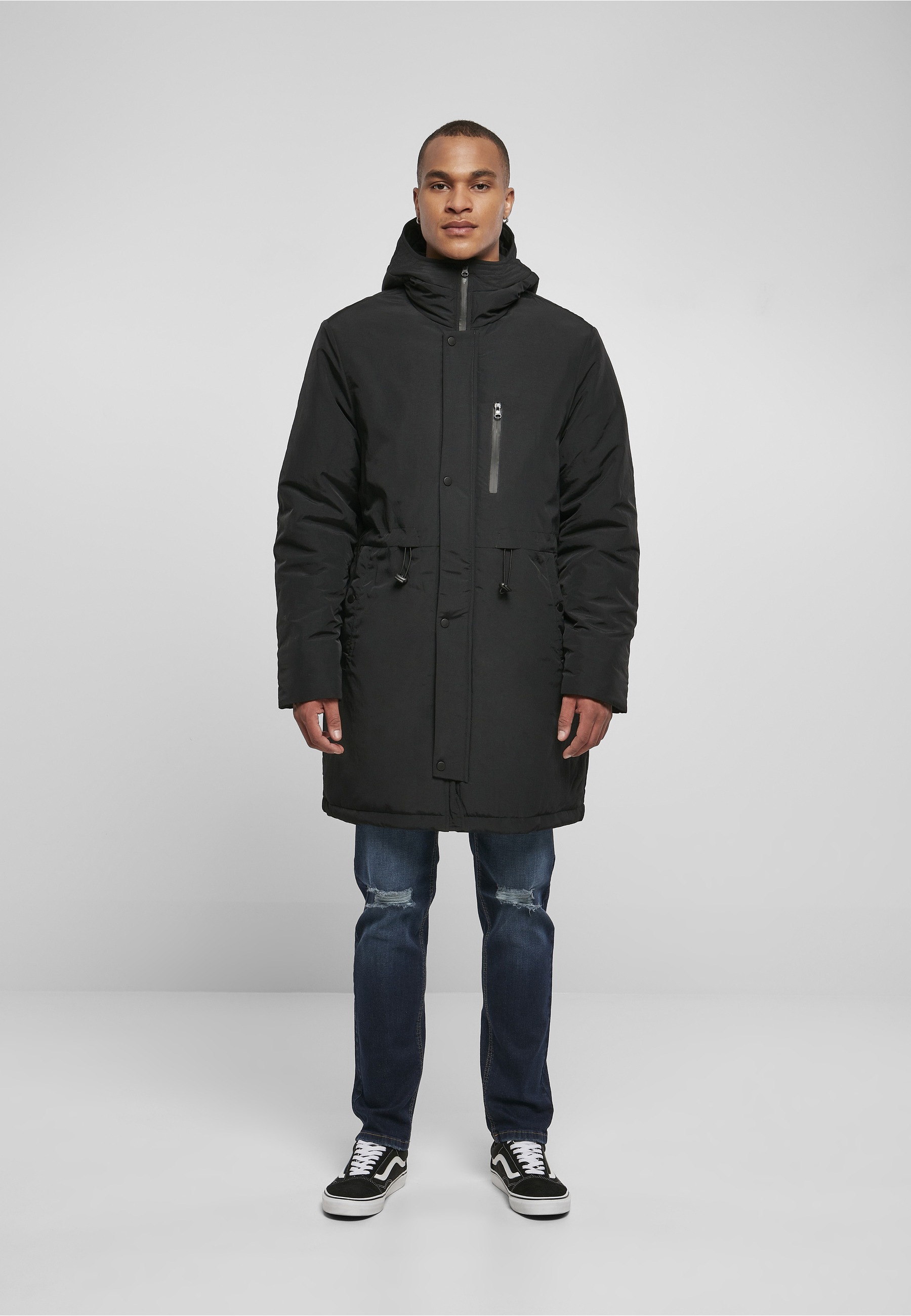 URBAN CLASSICS Winterjacke »Urban Classics Herren Light Parka« 1 Stk. tlg. mit Kapuze