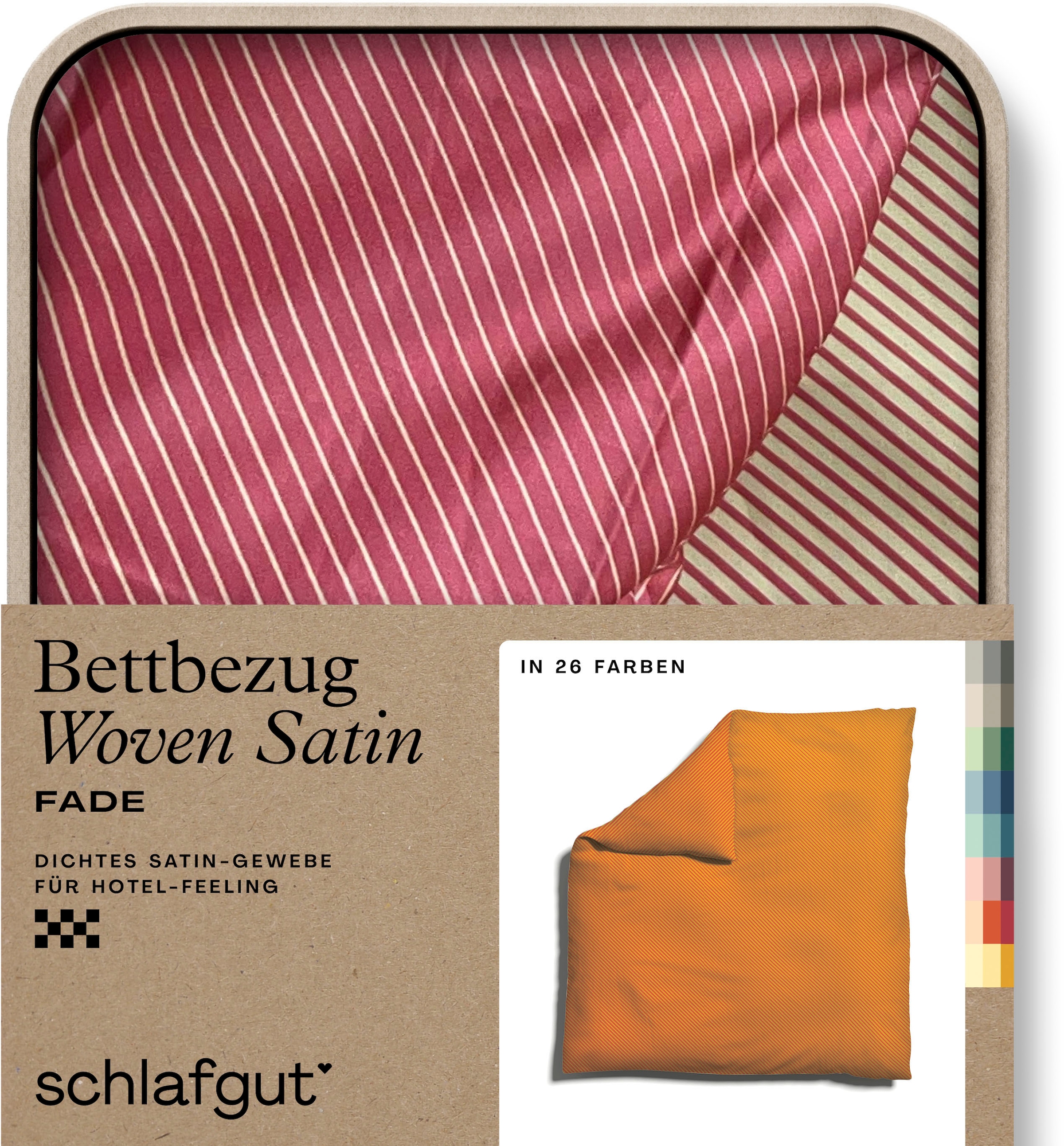 Schlafgut Bettbezug "Woven Satin Fade mit feinen Streifen", (1 St.), mit Farbverlauf, Mix & Match: passender Kissenbezug