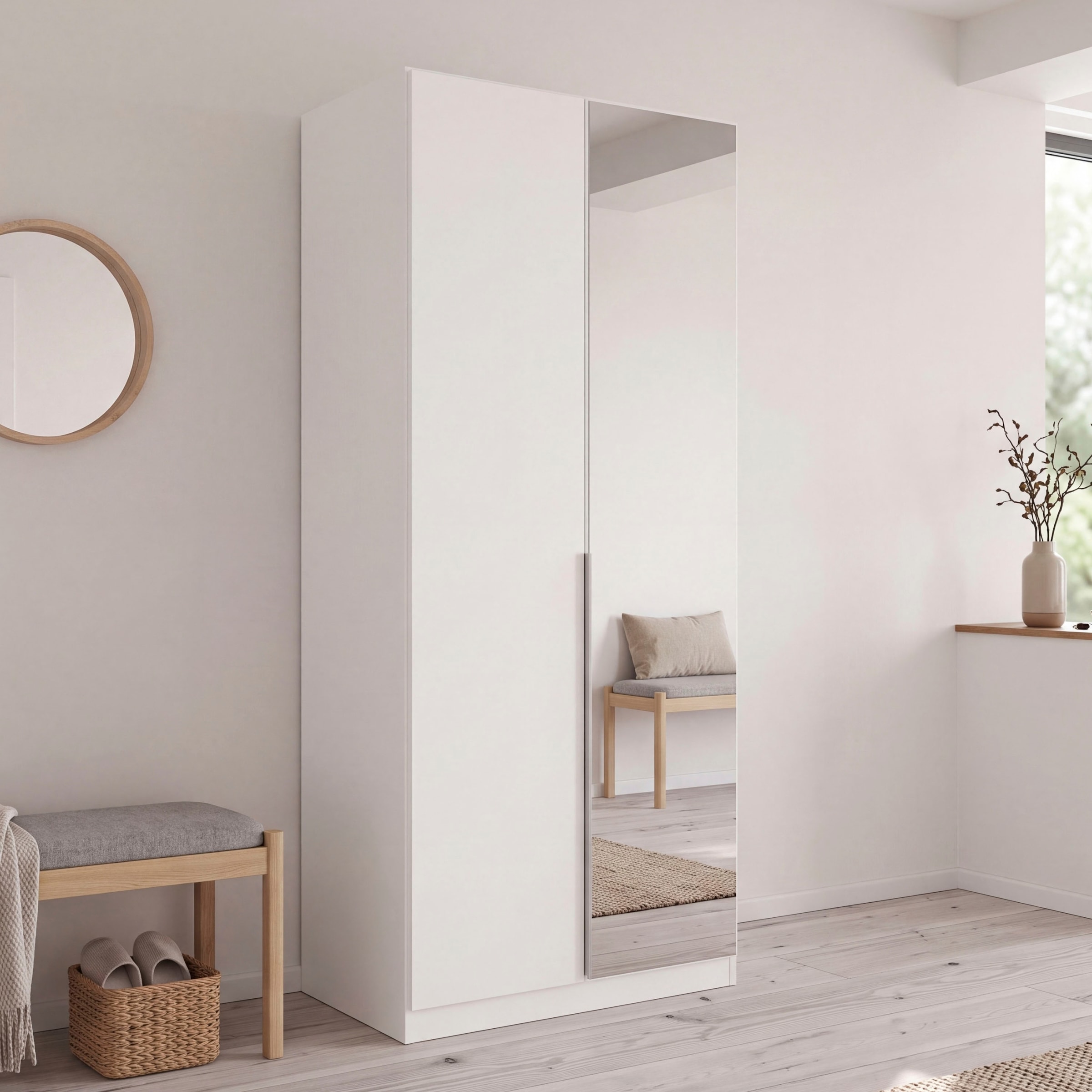 OTTO home Kleiderschrank »Schrank Schlafzimmer Garderobe Stauraum AGORDO Front Dekor/Hochglanz« in zwei Griff-Farben, Breiten 91-405 cm,  durchdachte Innenausstattung, in 8 Breiten und 2 Höhen MADE IN GERMANY