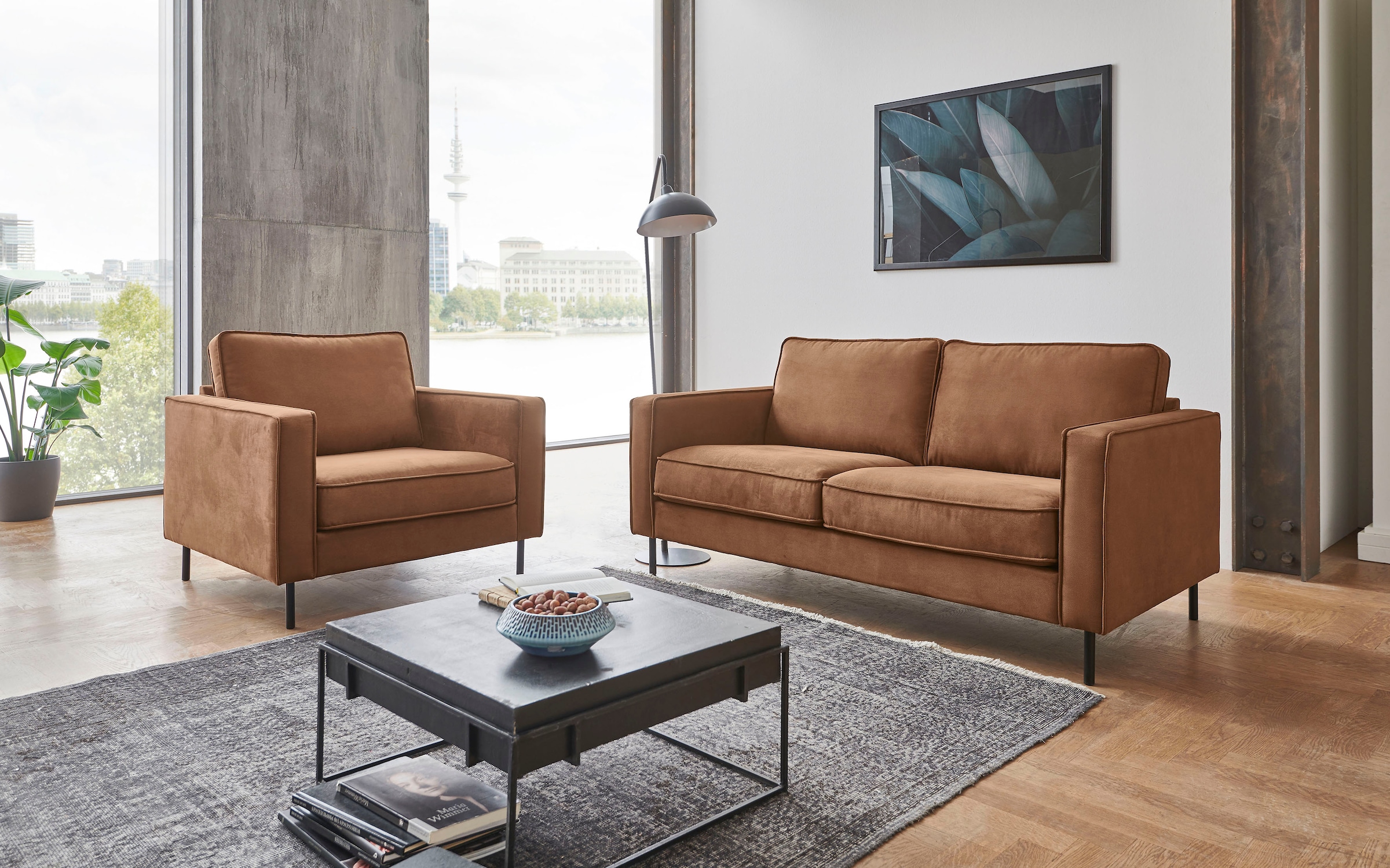 OTTO home 2-Sitzer "Weston" im skandinavischem Stil, mit Wellenunterfederung