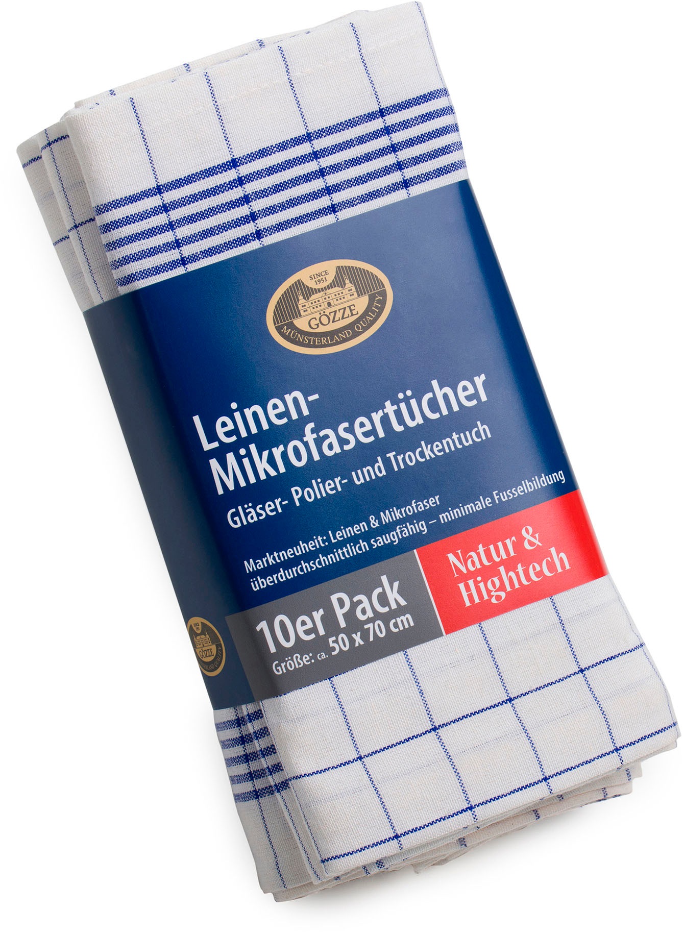 Gözze Geschirrtuch "Gläser und Poliertuch, Des. 60053, 50x70 cm" Mikrofaser günstig online kaufen