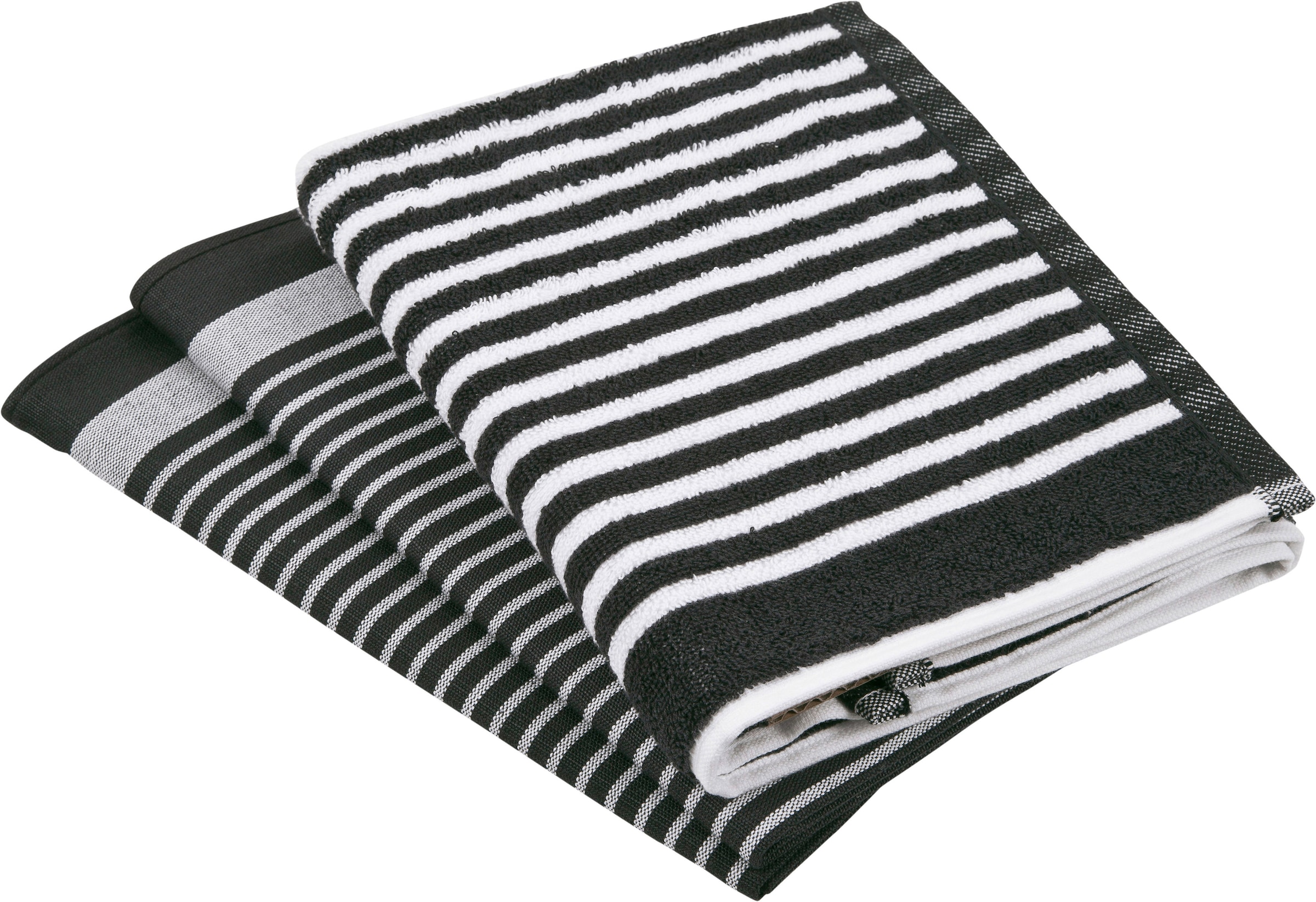 ROSS Geschirrtuch "Exclusiv" 1x Küchen-Frottiertuch 50x50 cm Streifen u. 2x günstig online kaufen