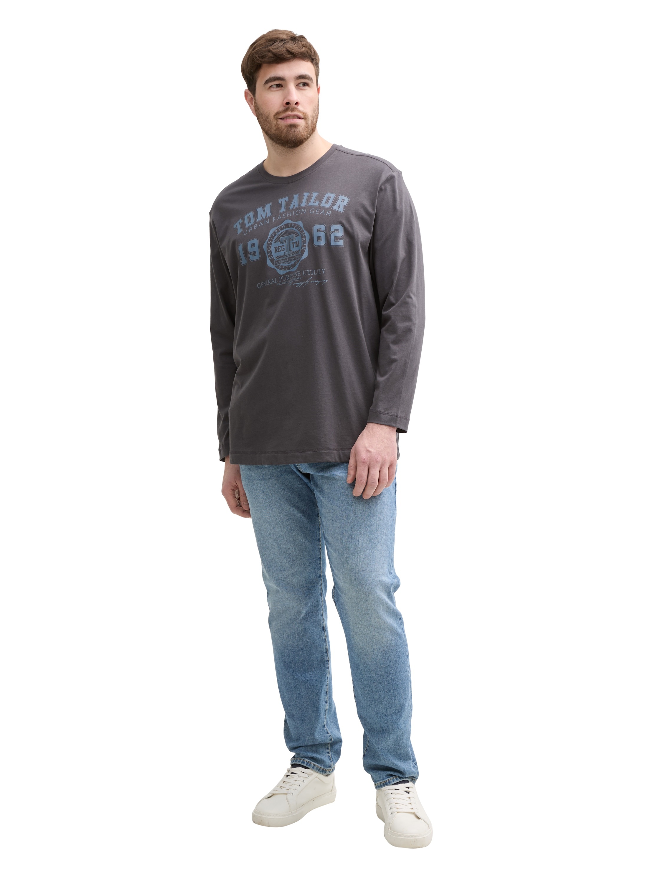 TOM TAILOR PLUS Langarmshirt mit Logo-Stickerei