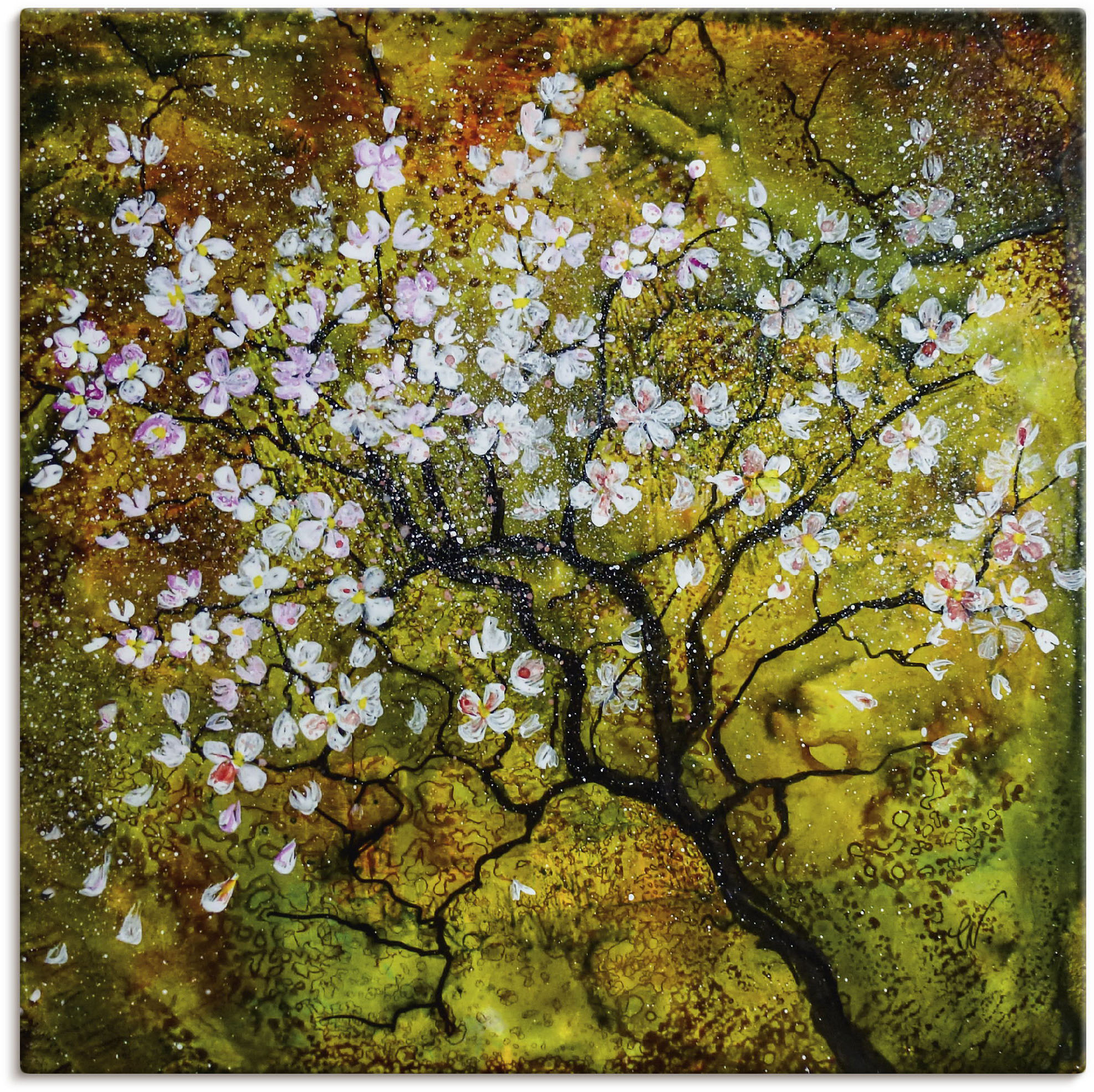 Artland Leinwandbild "Kirschblüte" Baumbilder 1 Stk. tlg. auf Holzrahmen gespannt
